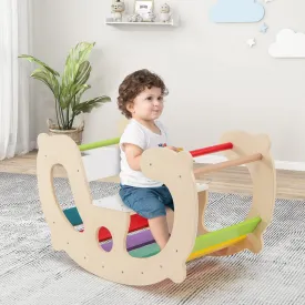 2-in-1 Rocking Horse Arch for Kids with Rocker-Natural