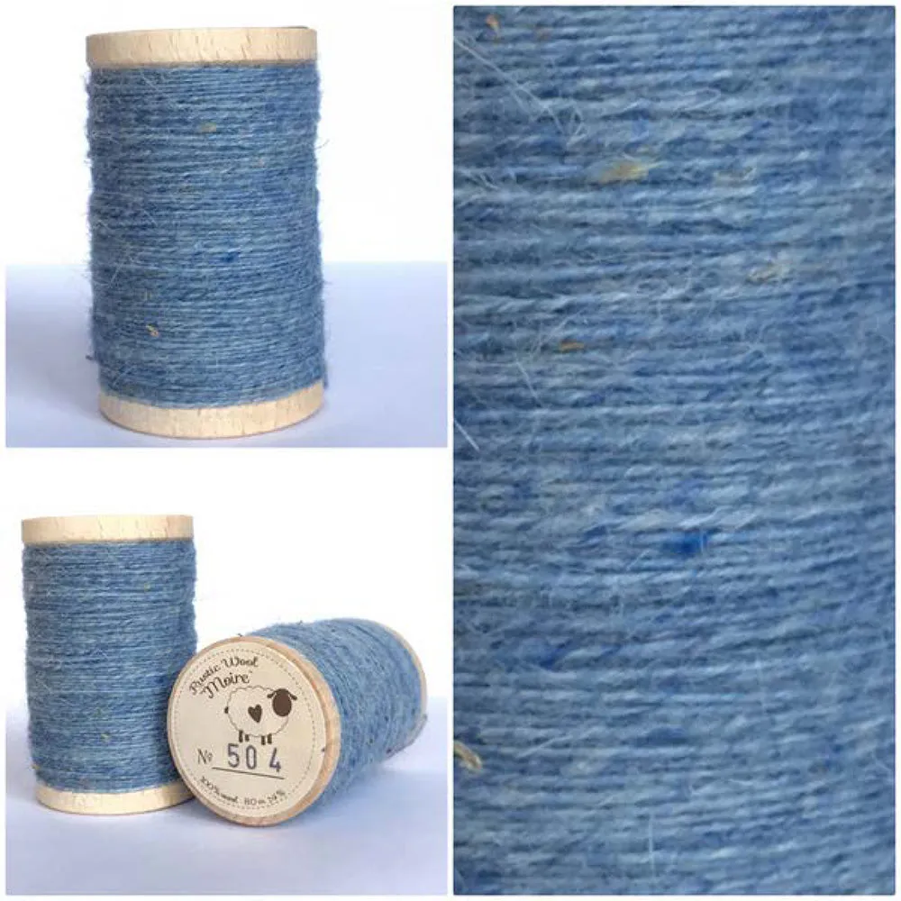 BABY BLUE EYES Hand Dyed Fat EIGHTH Wool Fabric for Wool Applique and Rug Hooking