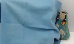 BABY BLUE EYES Hand Dyed Fat EIGHTH Wool Fabric for Wool Applique and Rug Hooking