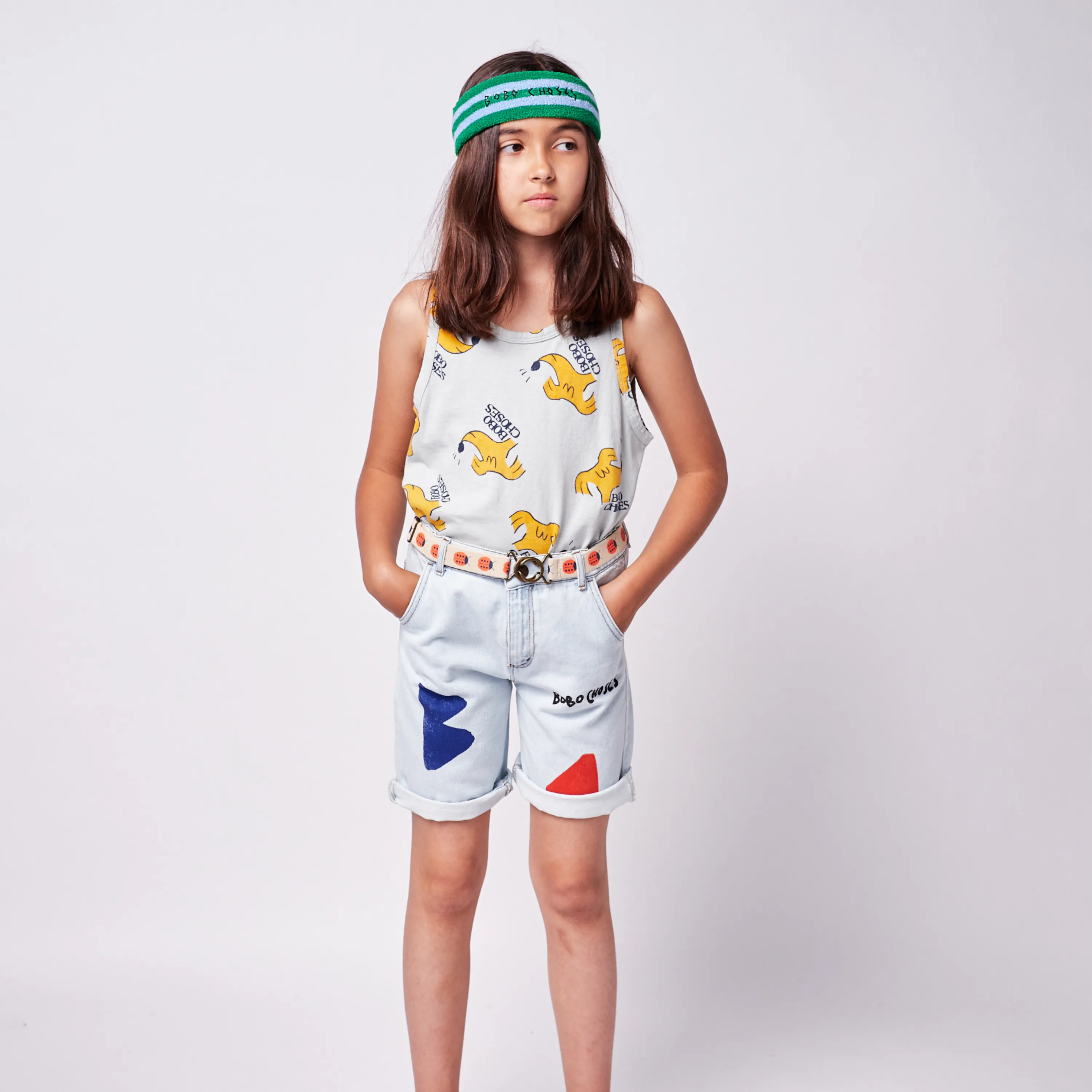 Bobo Choses B.C colors denim bermuda shorts