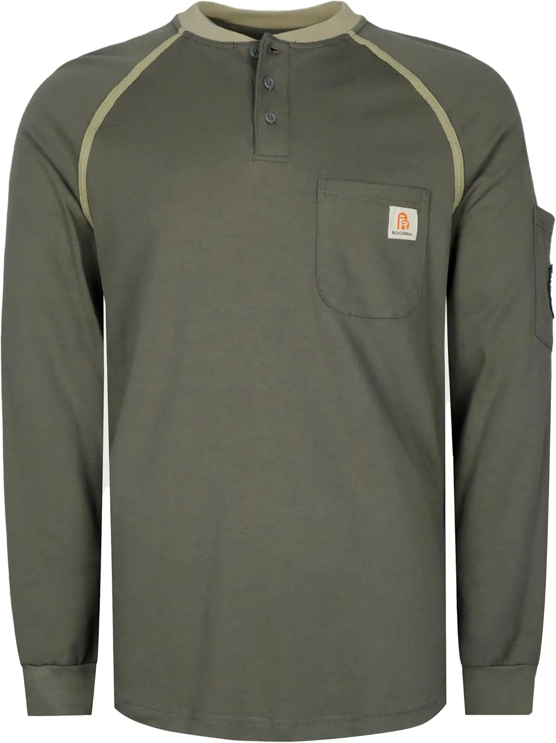 BOCOMAL FR Shirts 5.5oz Light Weight Henley and Short Sleeve Flame Resistant/Fire Retardant Clothing Shirt