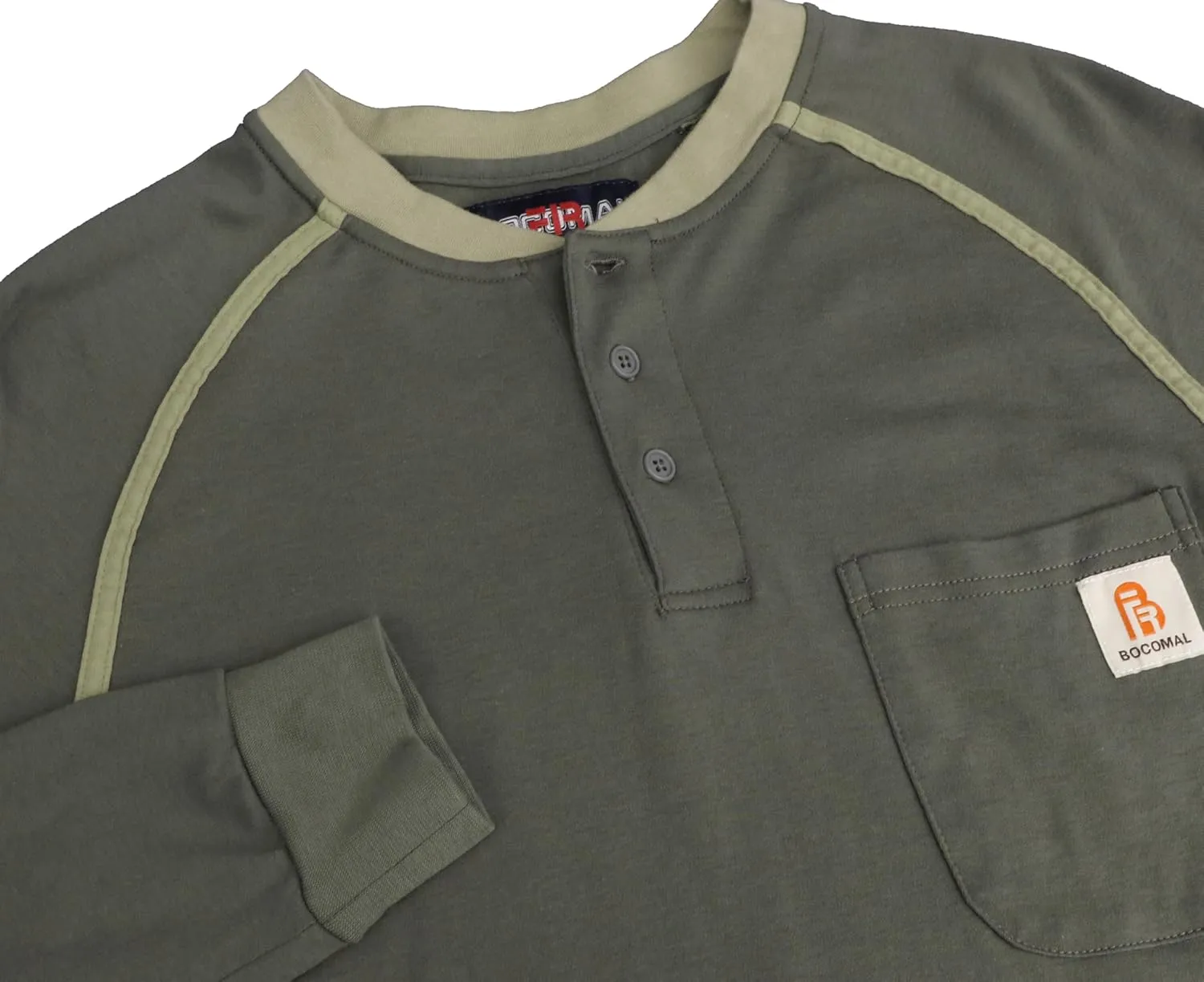 BOCOMAL FR Shirts 5.5oz Light Weight Henley and Short Sleeve Flame Resistant/Fire Retardant Clothing Shirt