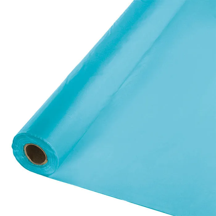 Bulk Bermuda Blue Plastic Banquet Table Roll 100 ft x 40 inch