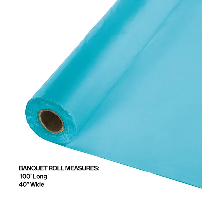 Bulk Bermuda Blue Plastic Banquet Table Roll 100 ft x 40 inch