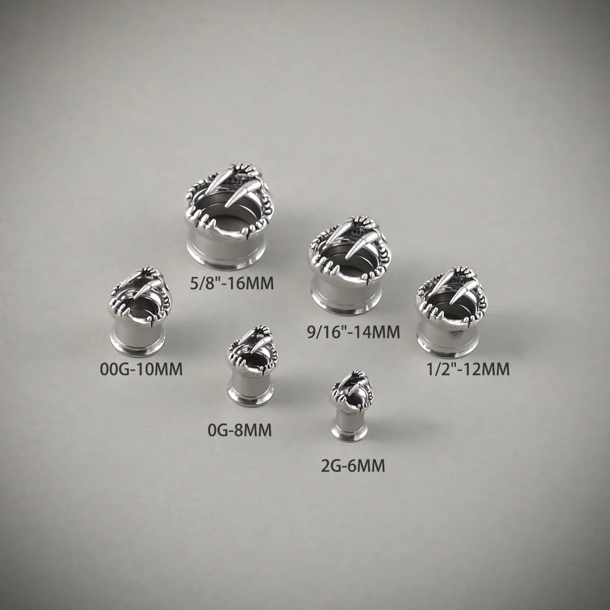 COOEAR Stainless Steel Tunnels, Shark design Earring Plugs, Screw Back Gauges for Ears.