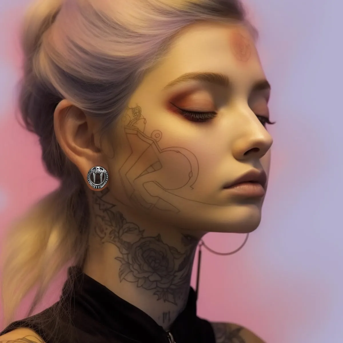 COOEAR Stainless Steel Tunnels, Shark design Earring Plugs, Screw Back Gauges for Ears.