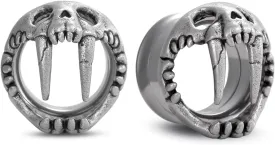 COOEAR Stainless Steel Tunnels, Shark design Earring Plugs, Screw Back Gauges for Ears.