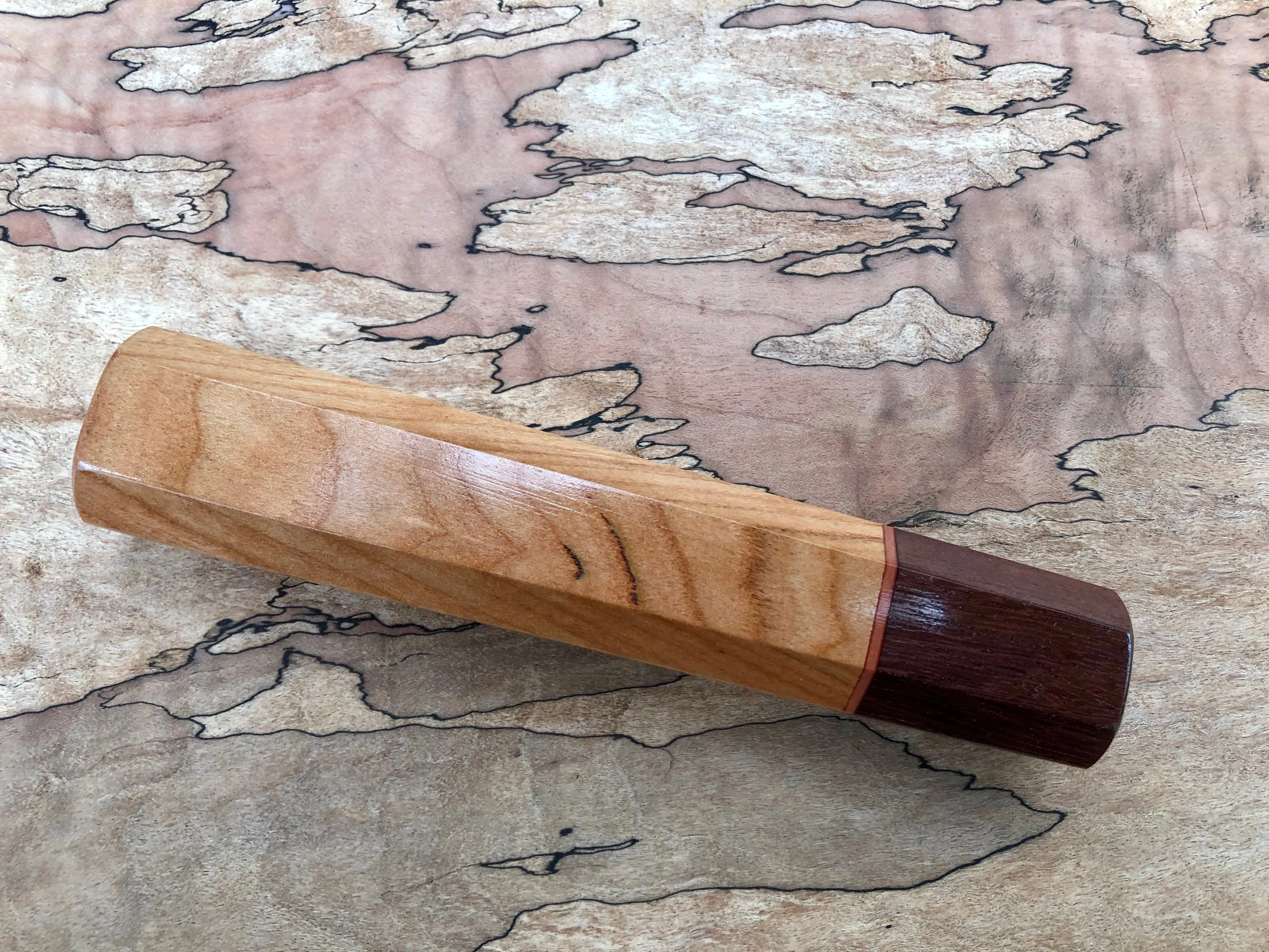 Custom Japanese Knife Handle - Cherry and rosewood