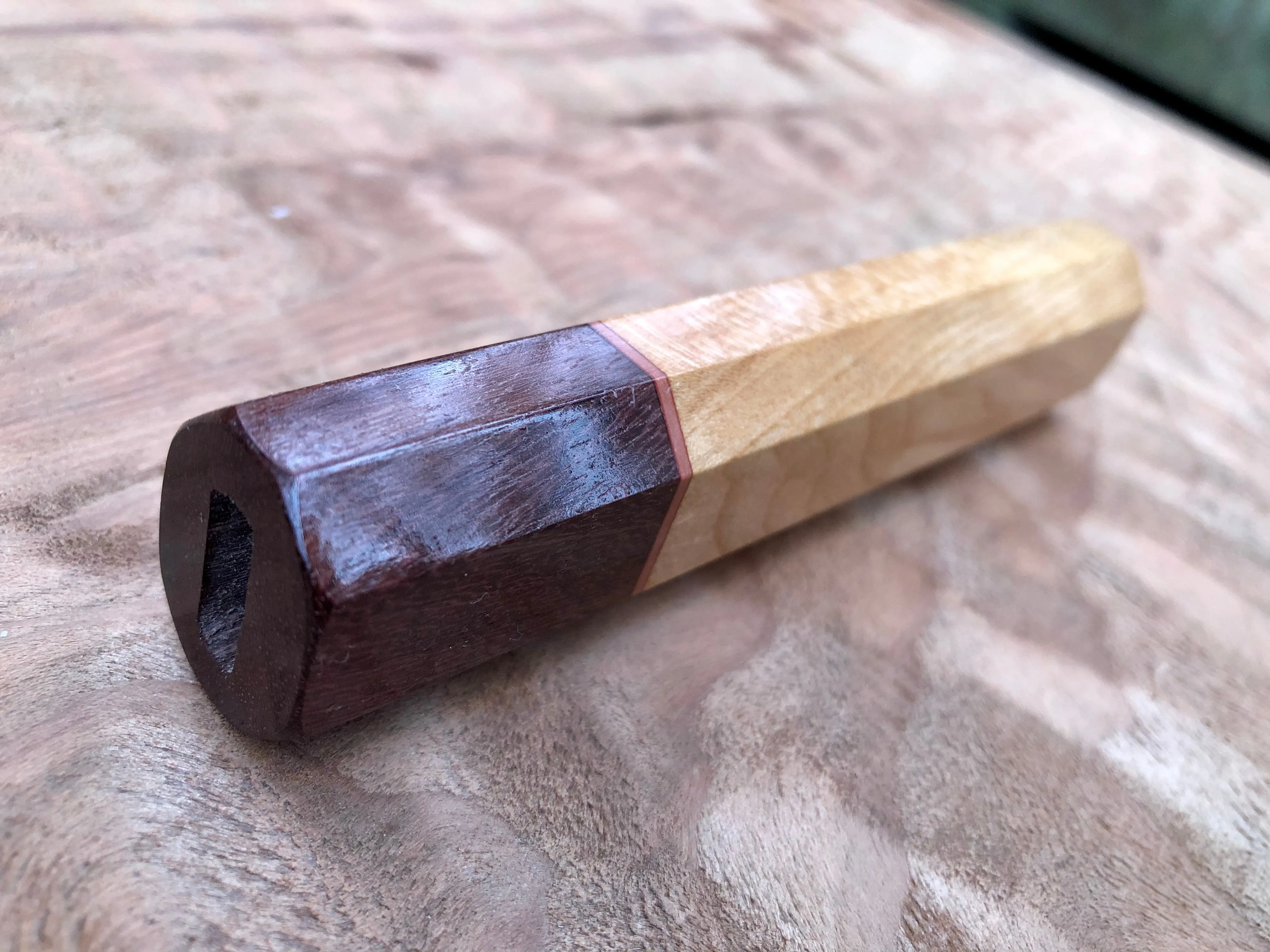 Custom Japanese Knife Handle - Cherry and rosewood