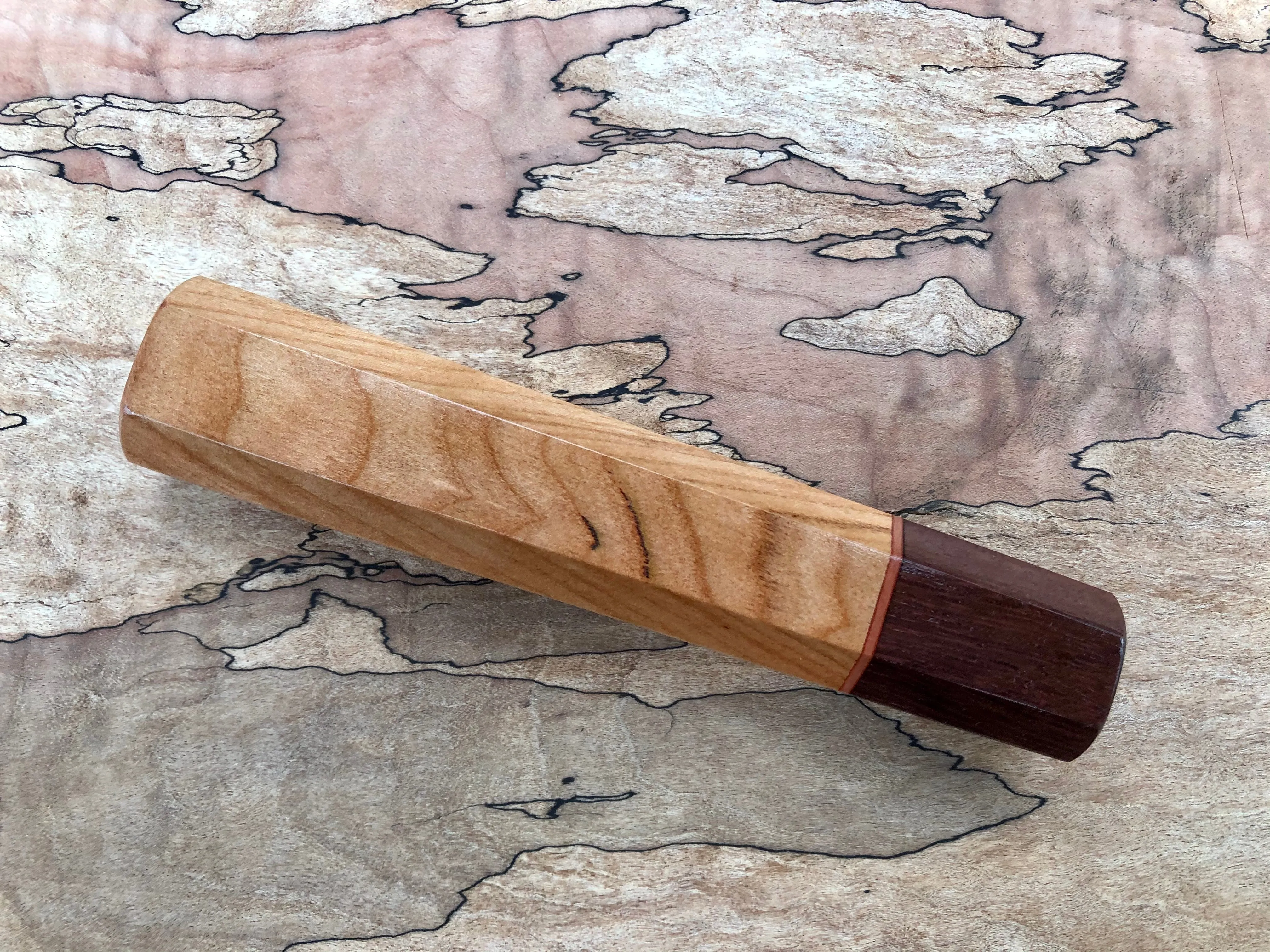 Custom Japanese Knife Handle - Cherry and rosewood