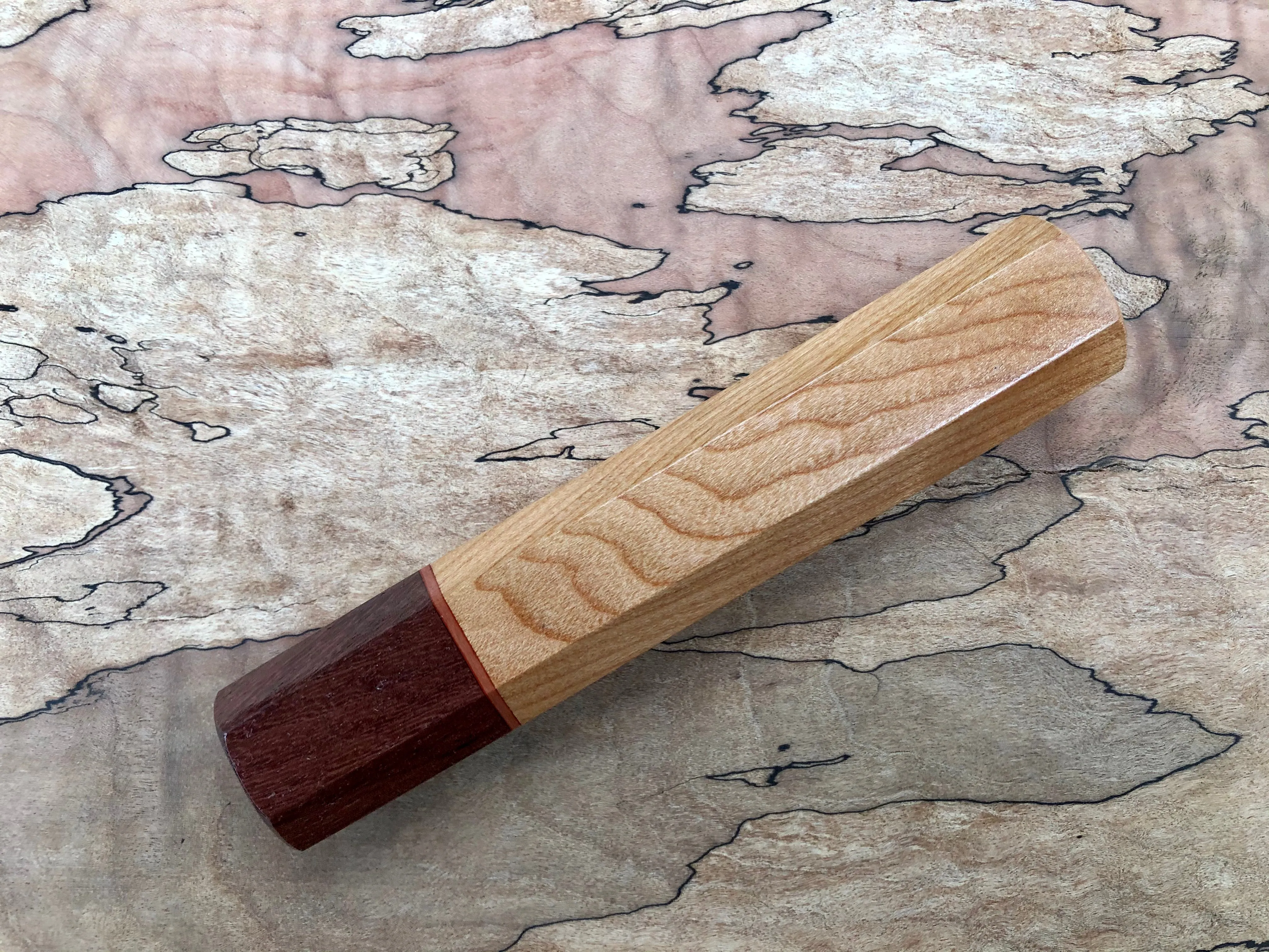 Custom Japanese Knife Handle - Cherry and rosewood