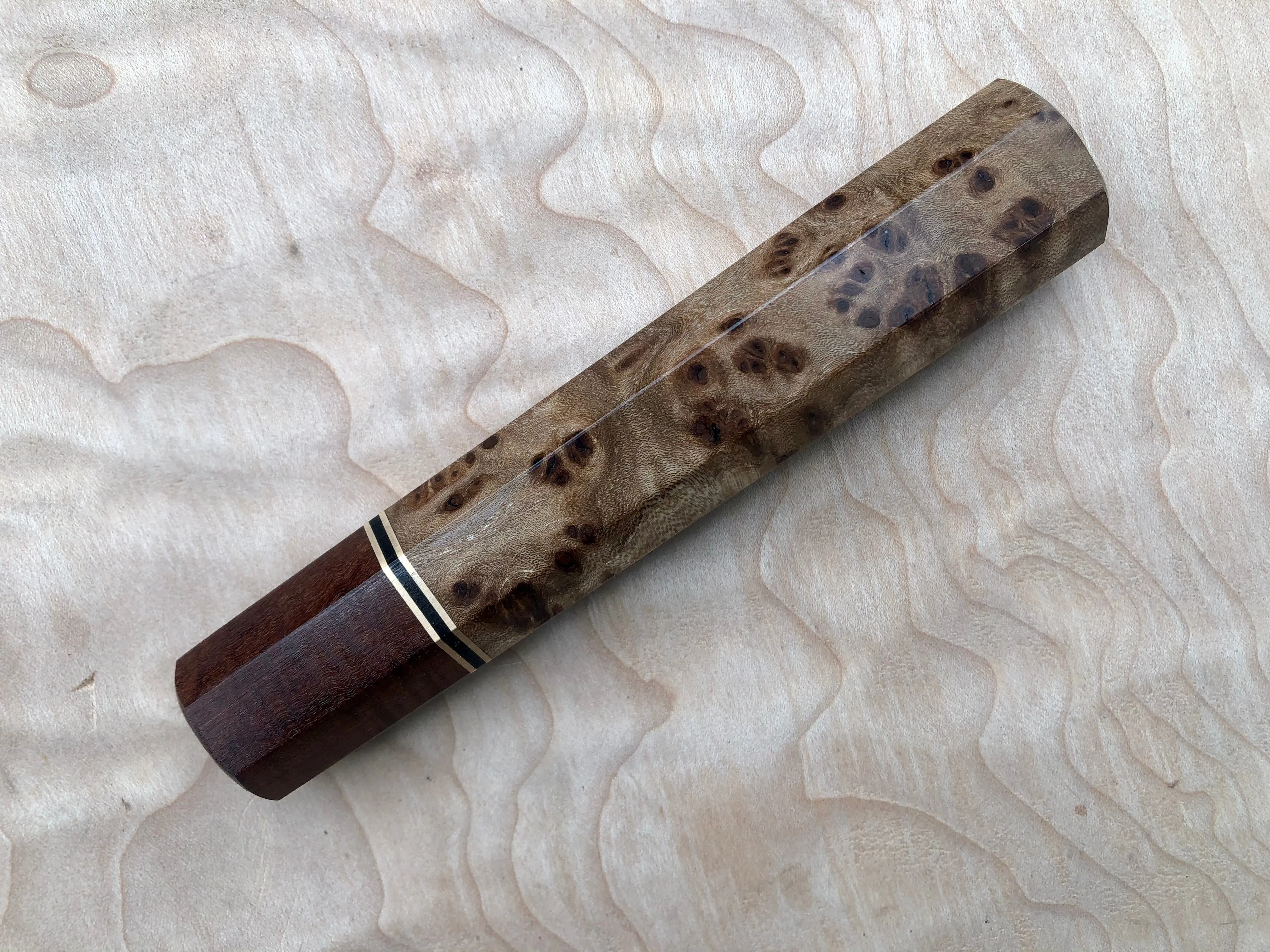 Custom Japanese Knife Handle - Elm burl