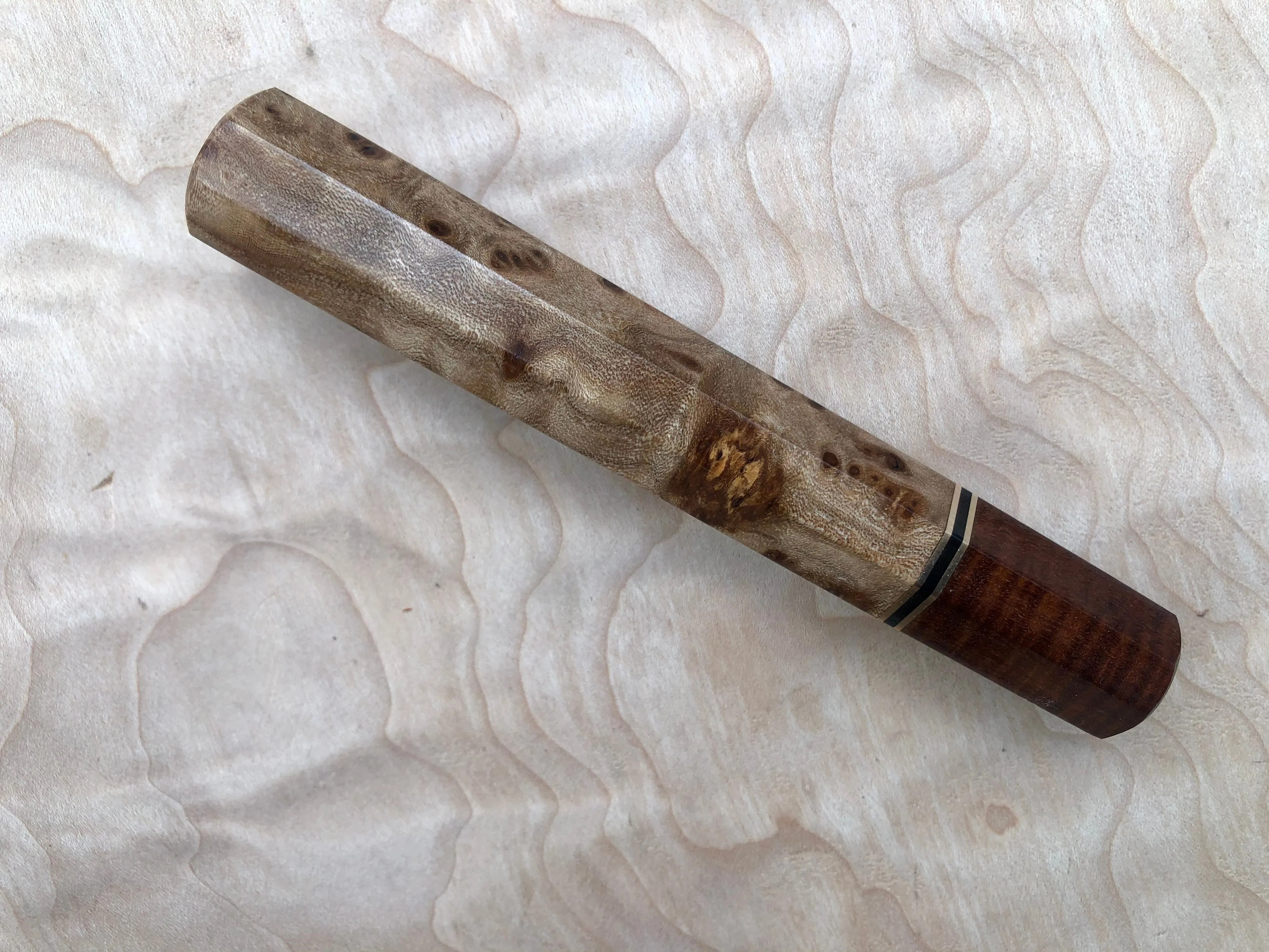 Custom Japanese Knife Handle - Elm burl