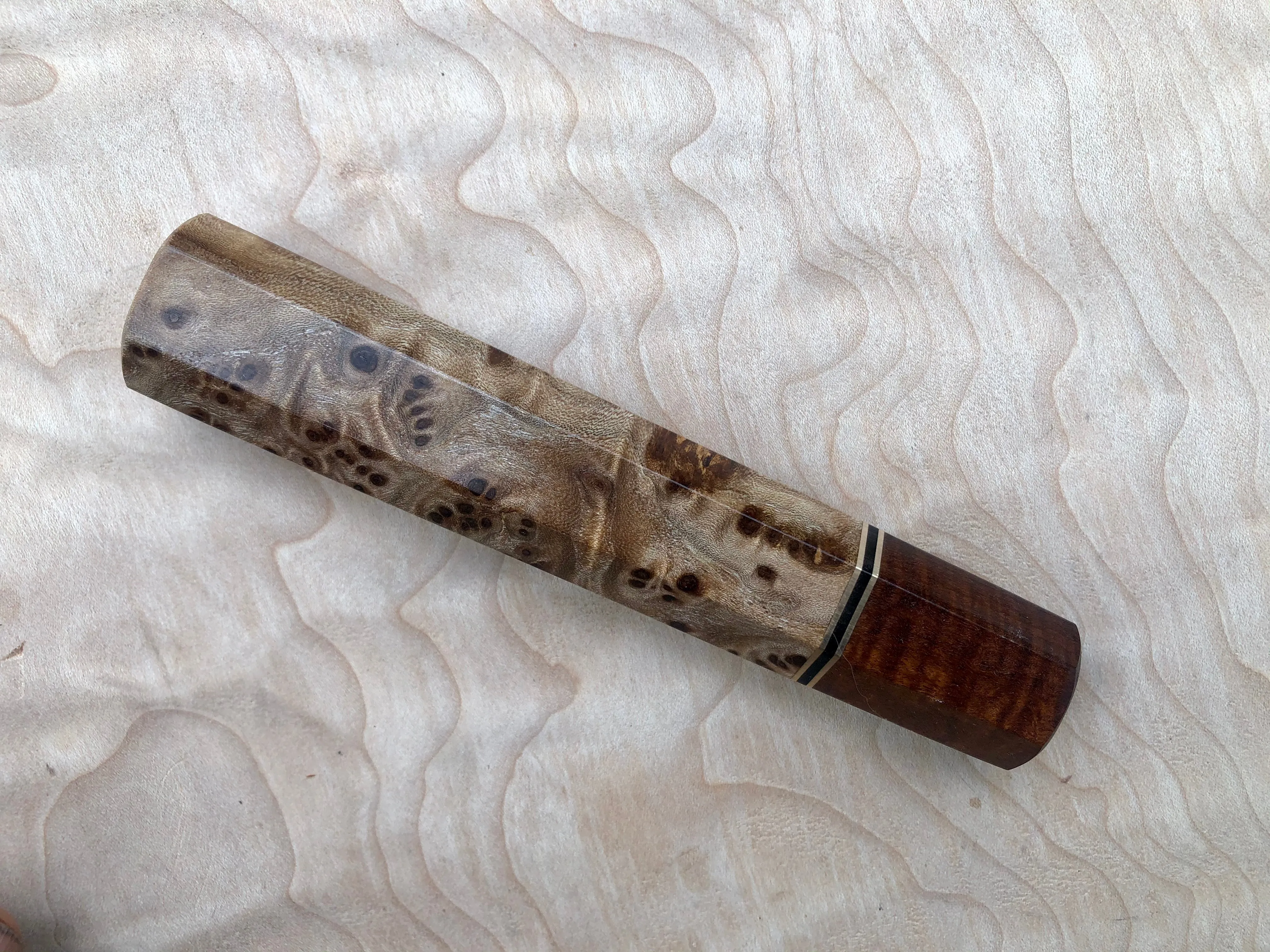 Custom Japanese Knife Handle - Elm burl