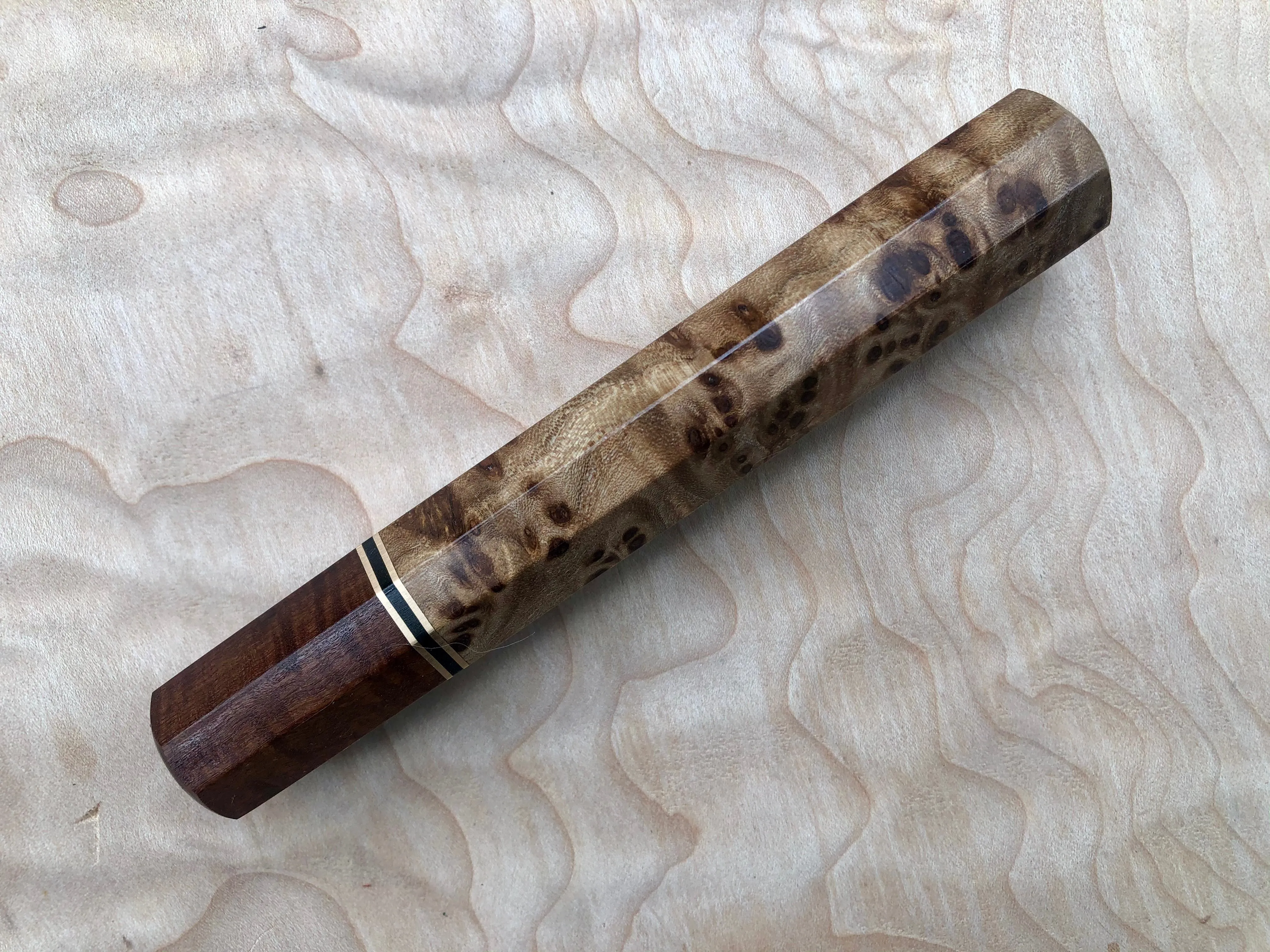 Custom Japanese Knife Handle - Elm burl