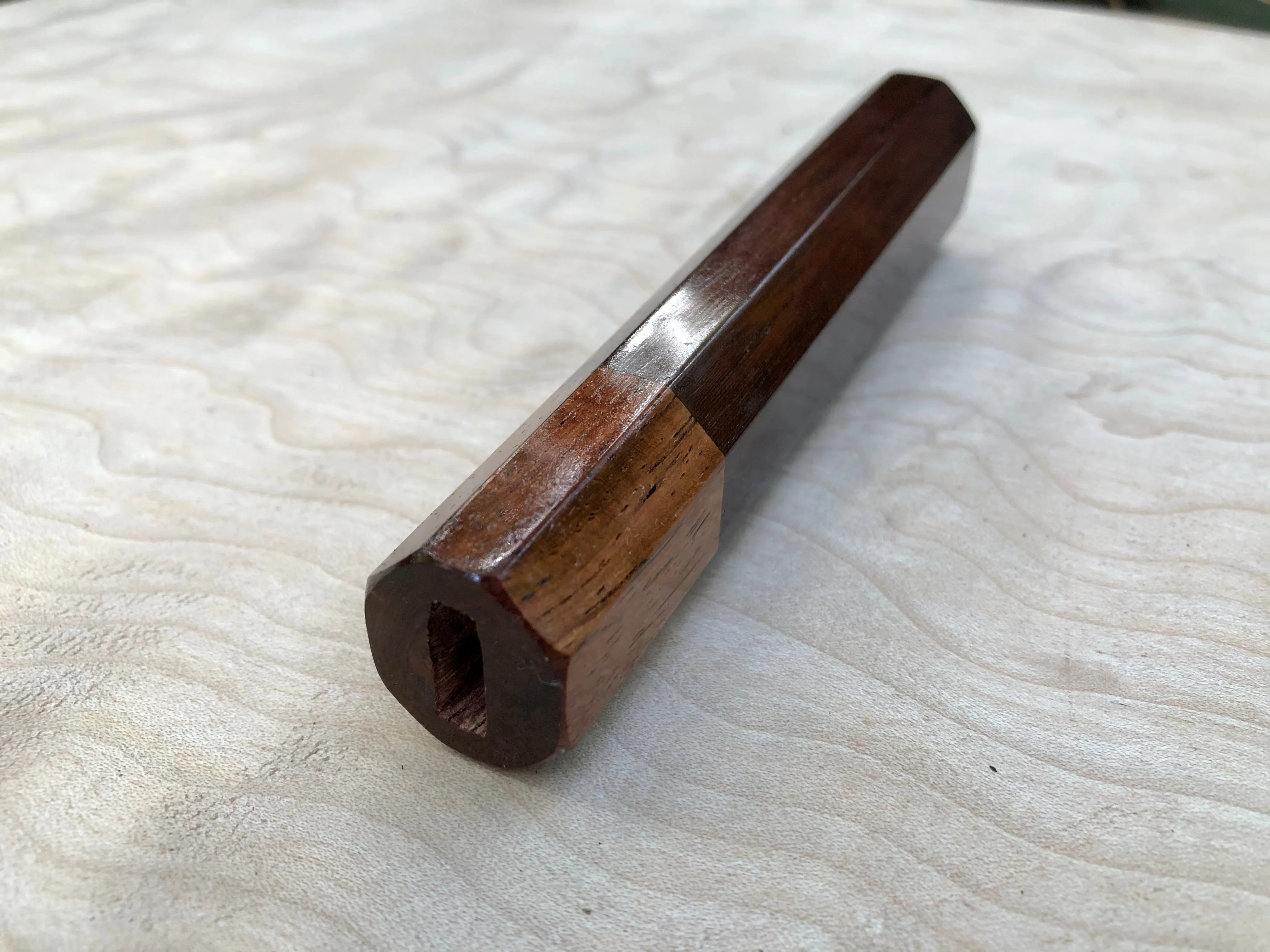 Custom Japanese Knife Handle (Wa Handle) -Brazilian Ebony and Yucatán Rosewood