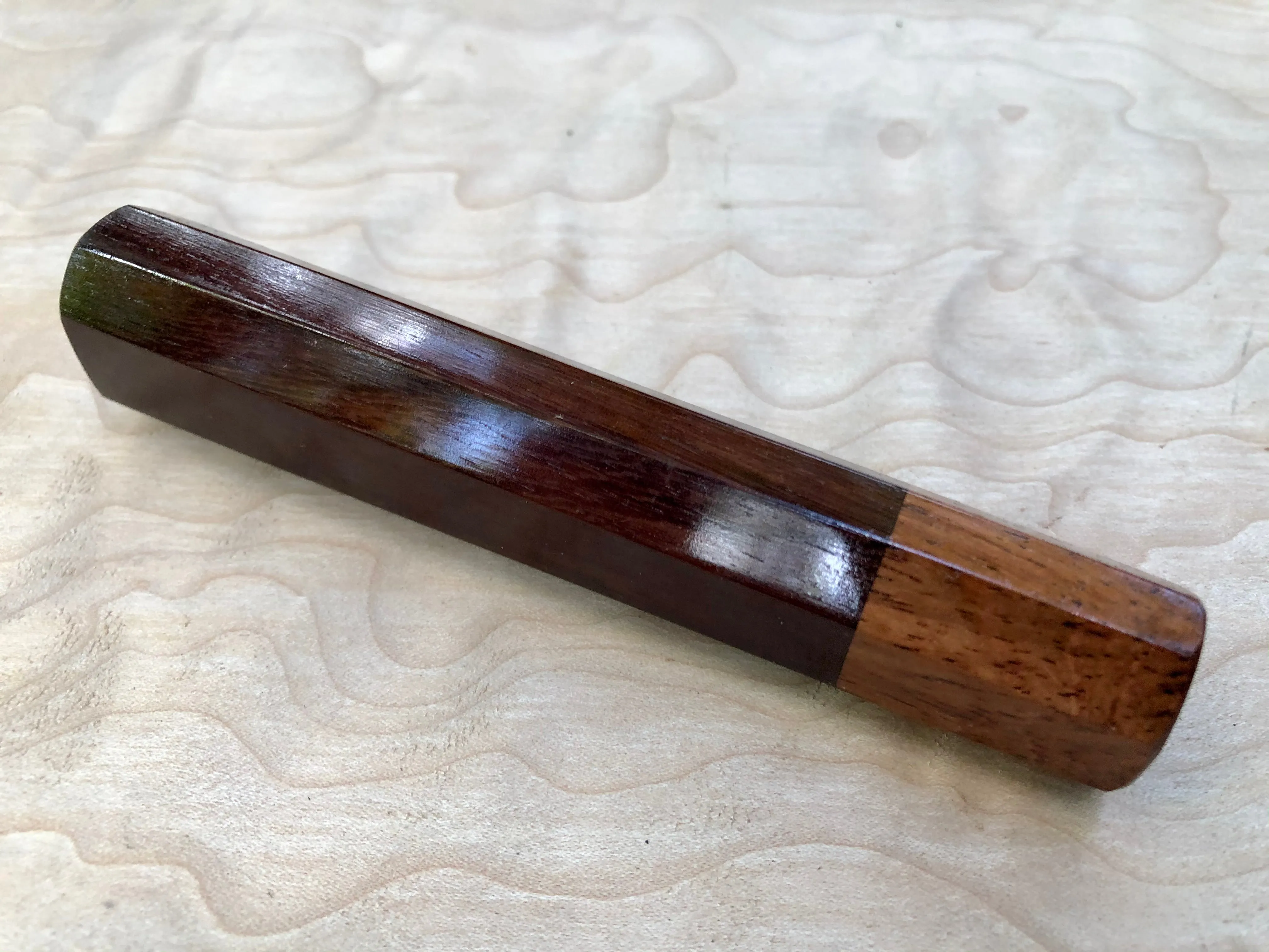 Custom Japanese Knife Handle (Wa Handle) -Brazilian Ebony and Yucatán Rosewood