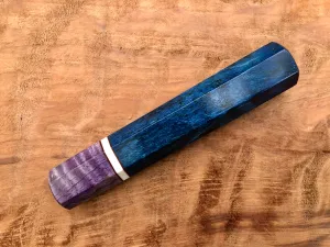 Custom Japanese Knife Handle (Wa Handle) - Dyed Spalted Maple