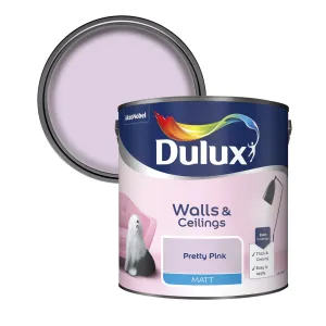 Dulux Matt Emulsion Paint For Walls And Ceilings - Pretty Pink 2.5L