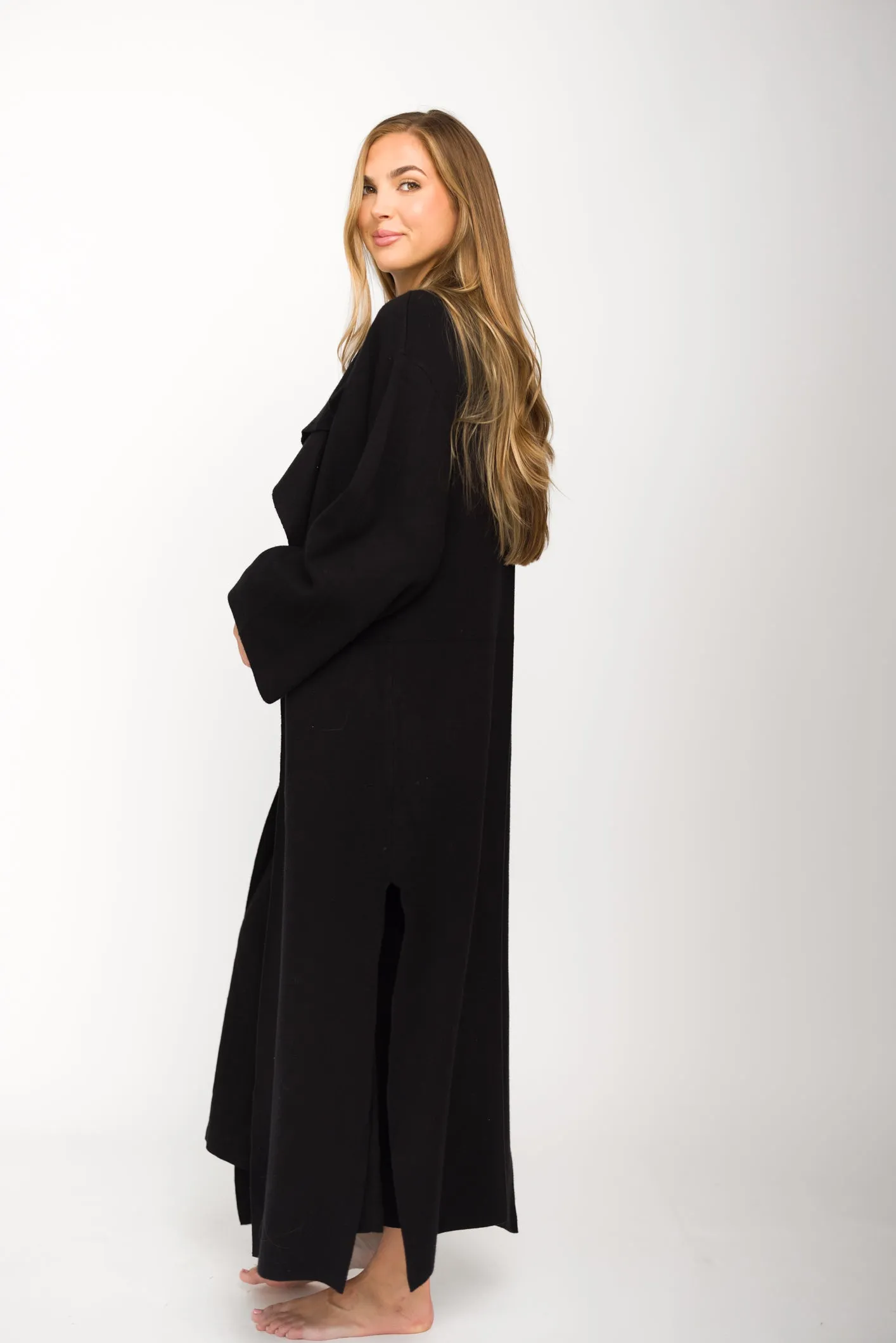 Elsa Sweater Coat in Black