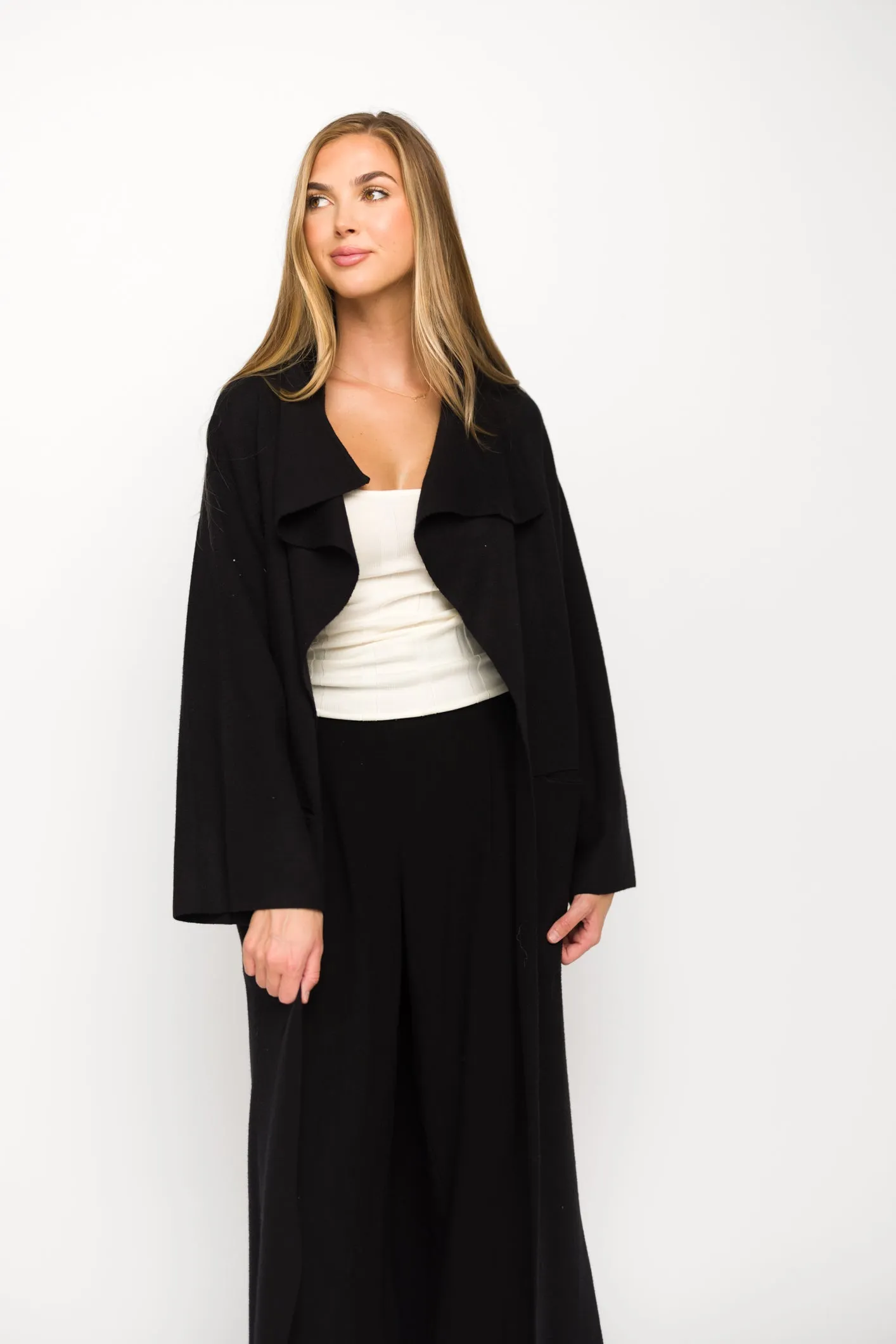 Elsa Sweater Coat in Black