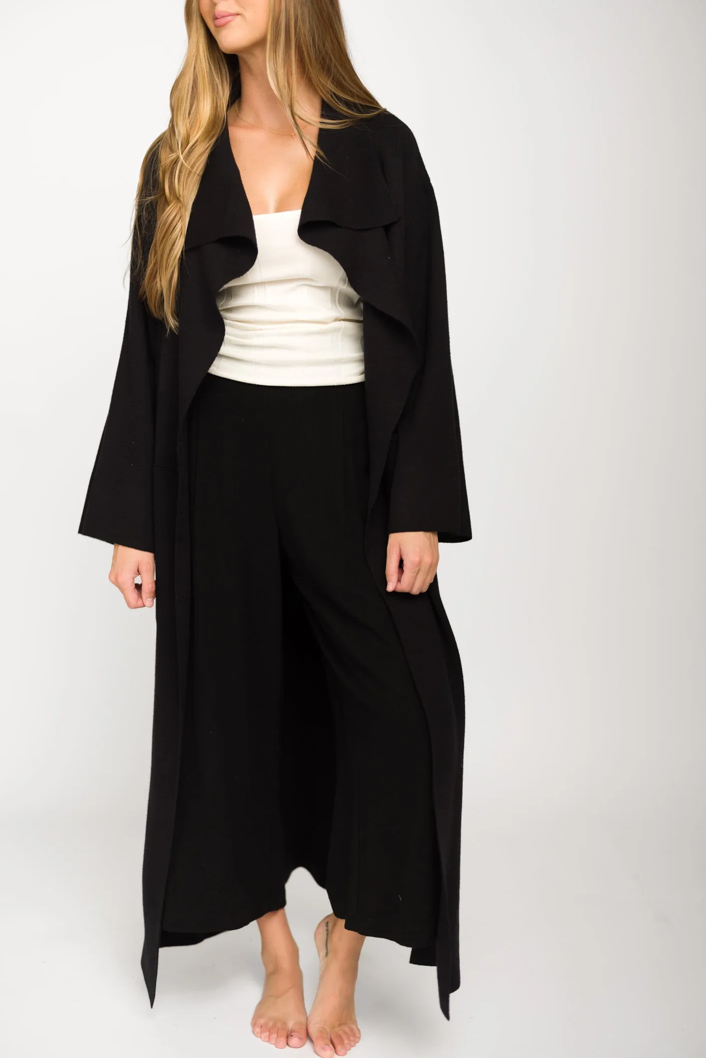 Elsa Sweater Coat in Black