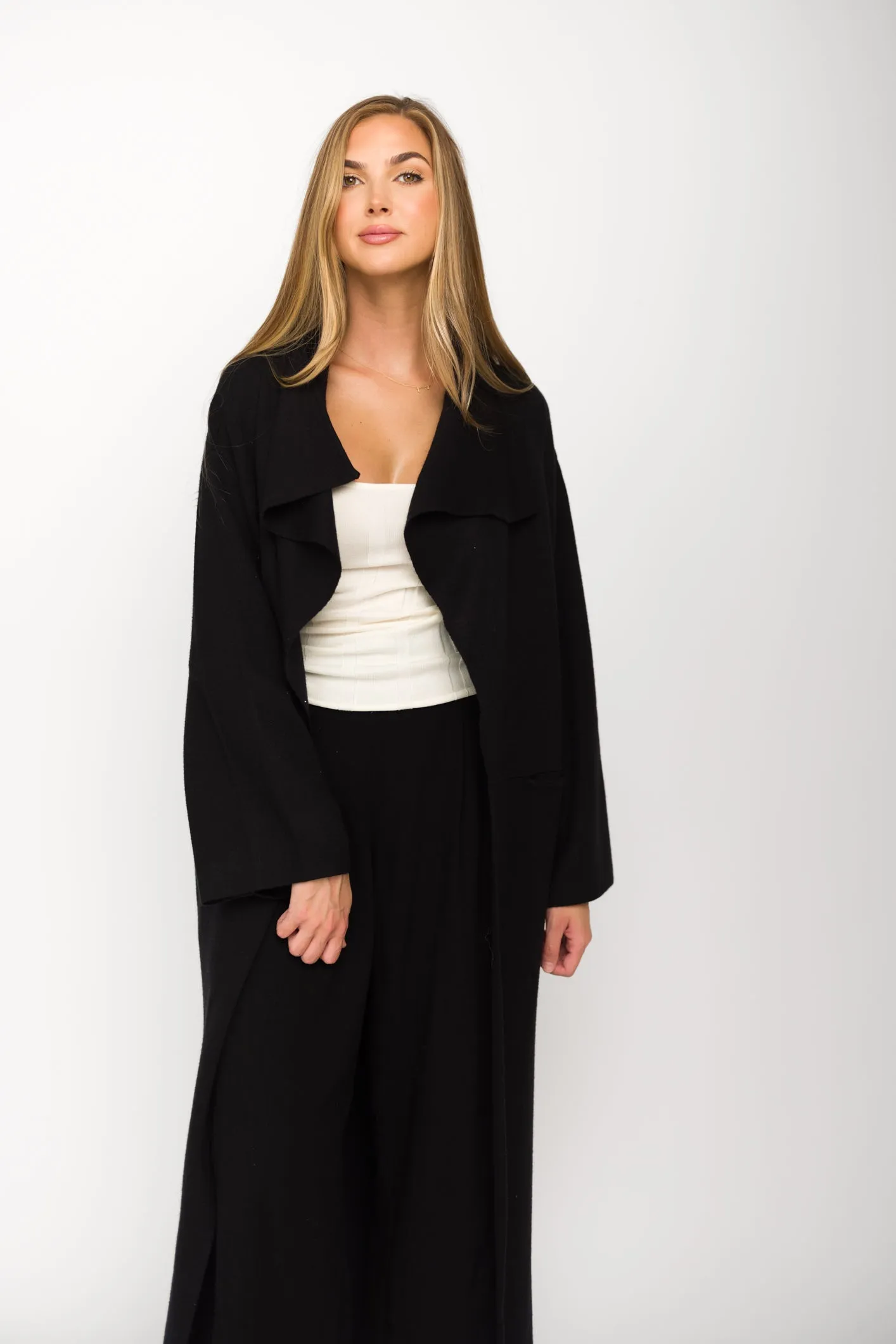 Elsa Sweater Coat in Black