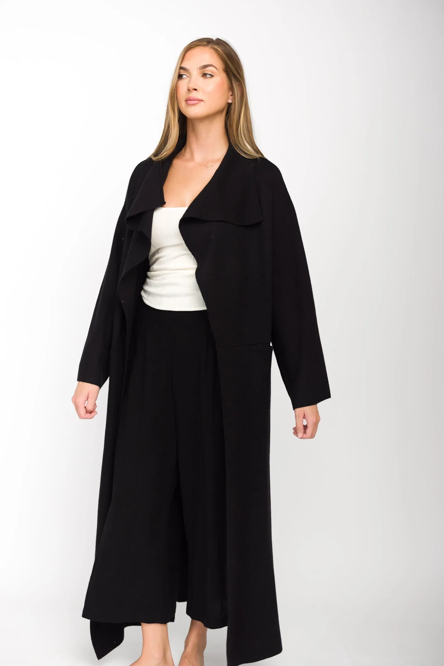 Elsa Sweater Coat in Black