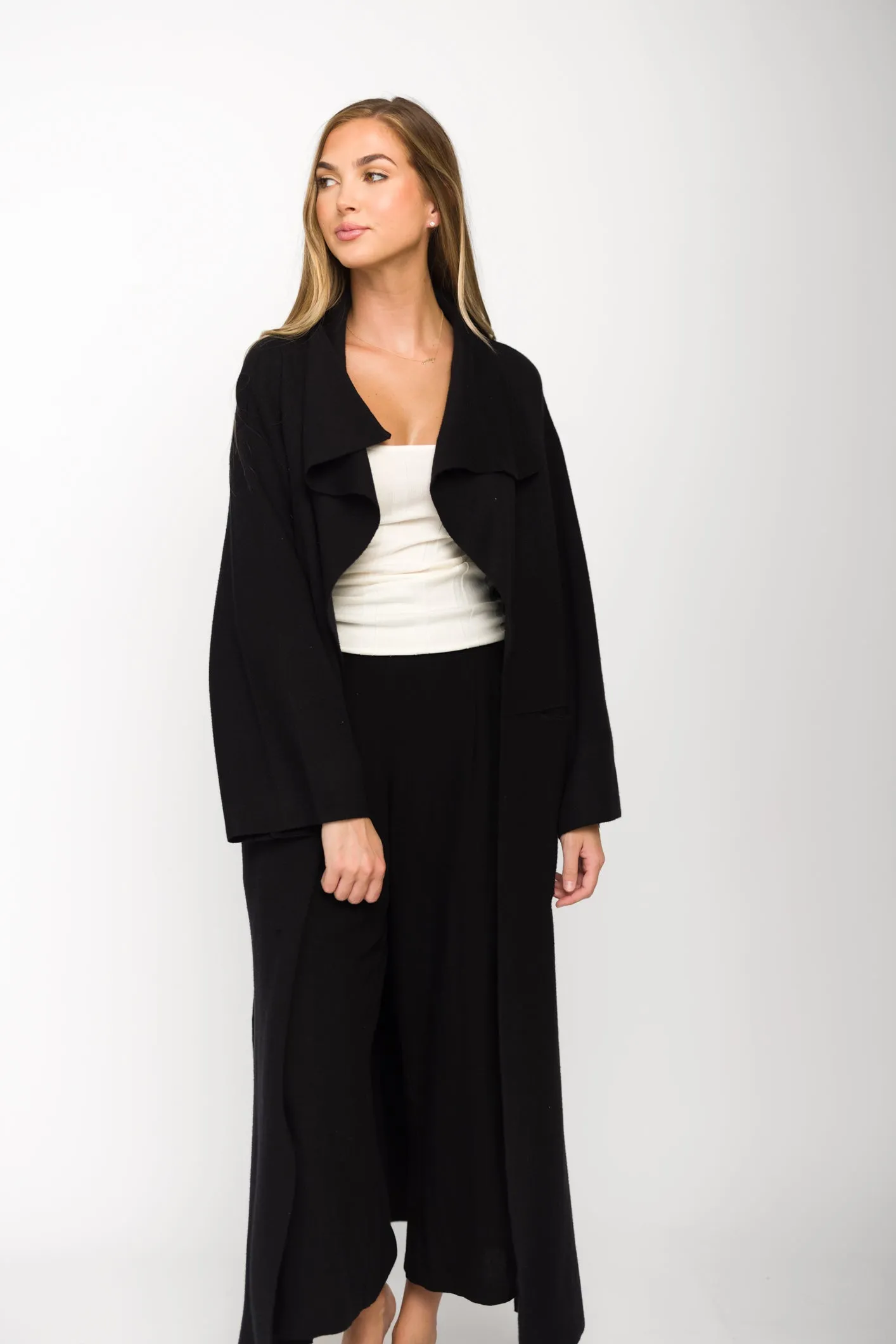 Elsa Sweater Coat in Black