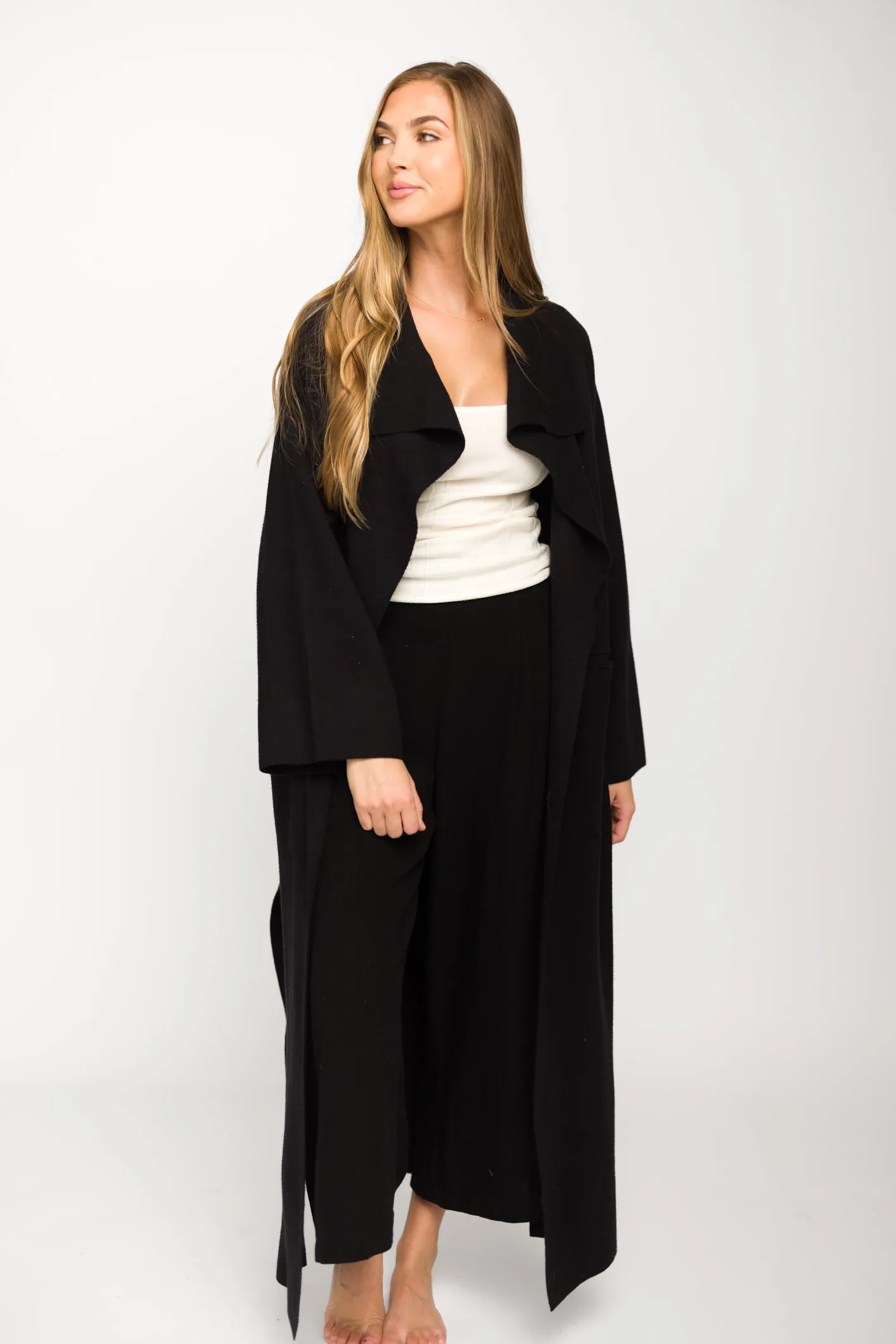 Elsa Sweater Coat in Black