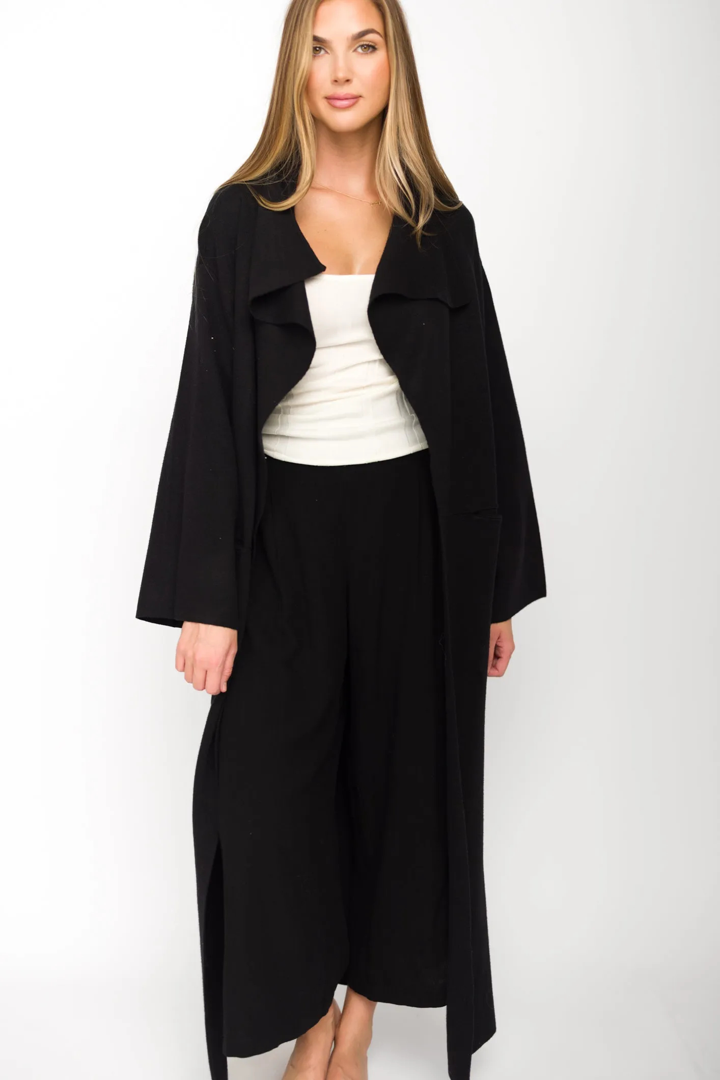 Elsa Sweater Coat in Black