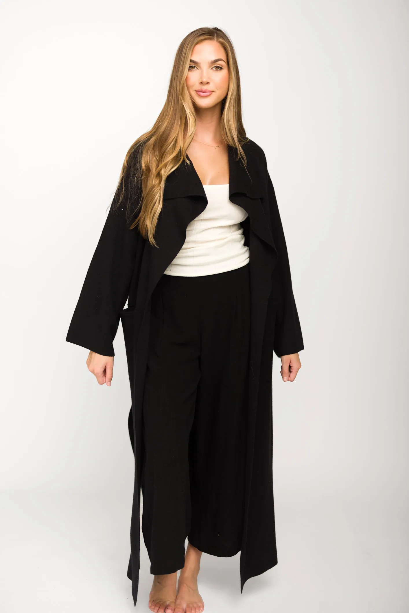 Elsa Sweater Coat in Black