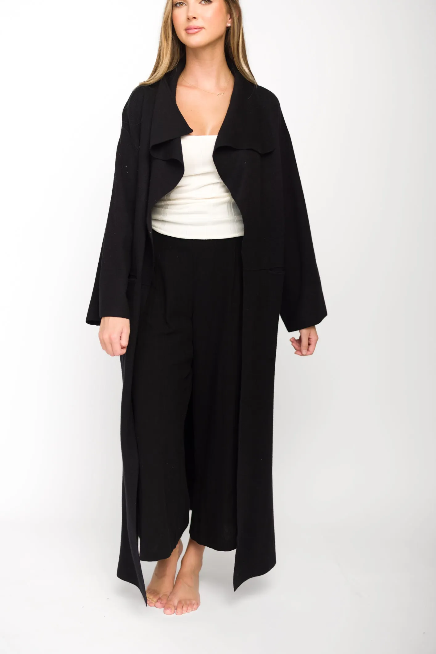 Elsa Sweater Coat in Black