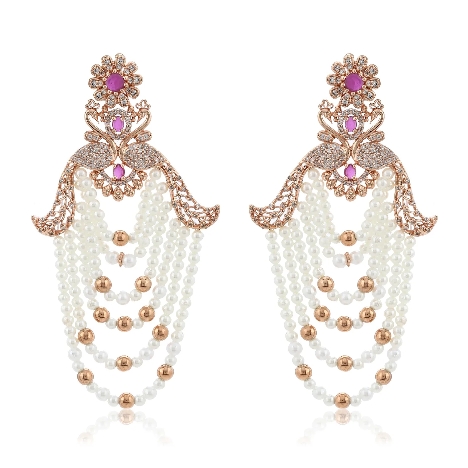Estele - Rosegold Begum ChandBali Earrings