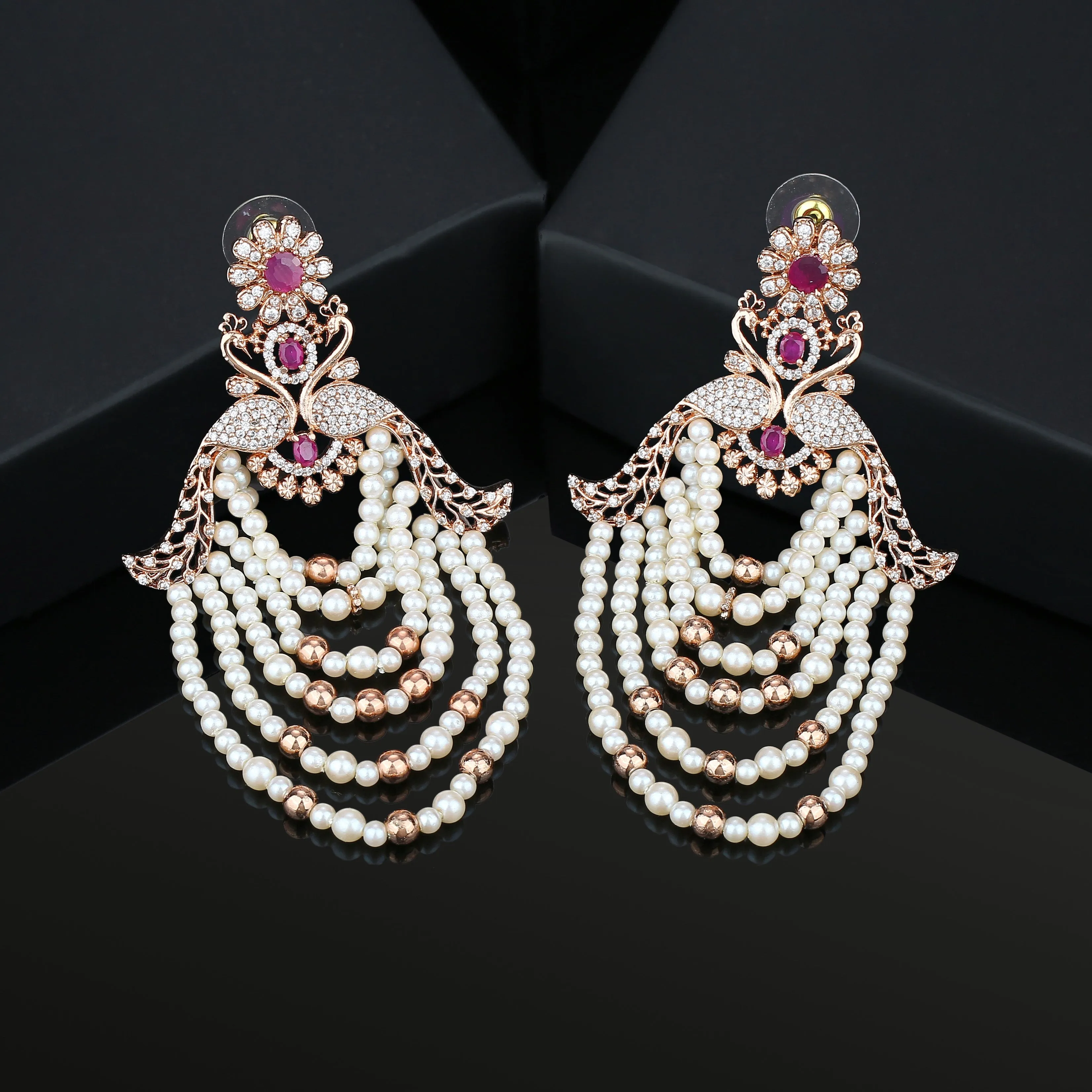 Estele - Rosegold Begum ChandBali Earrings