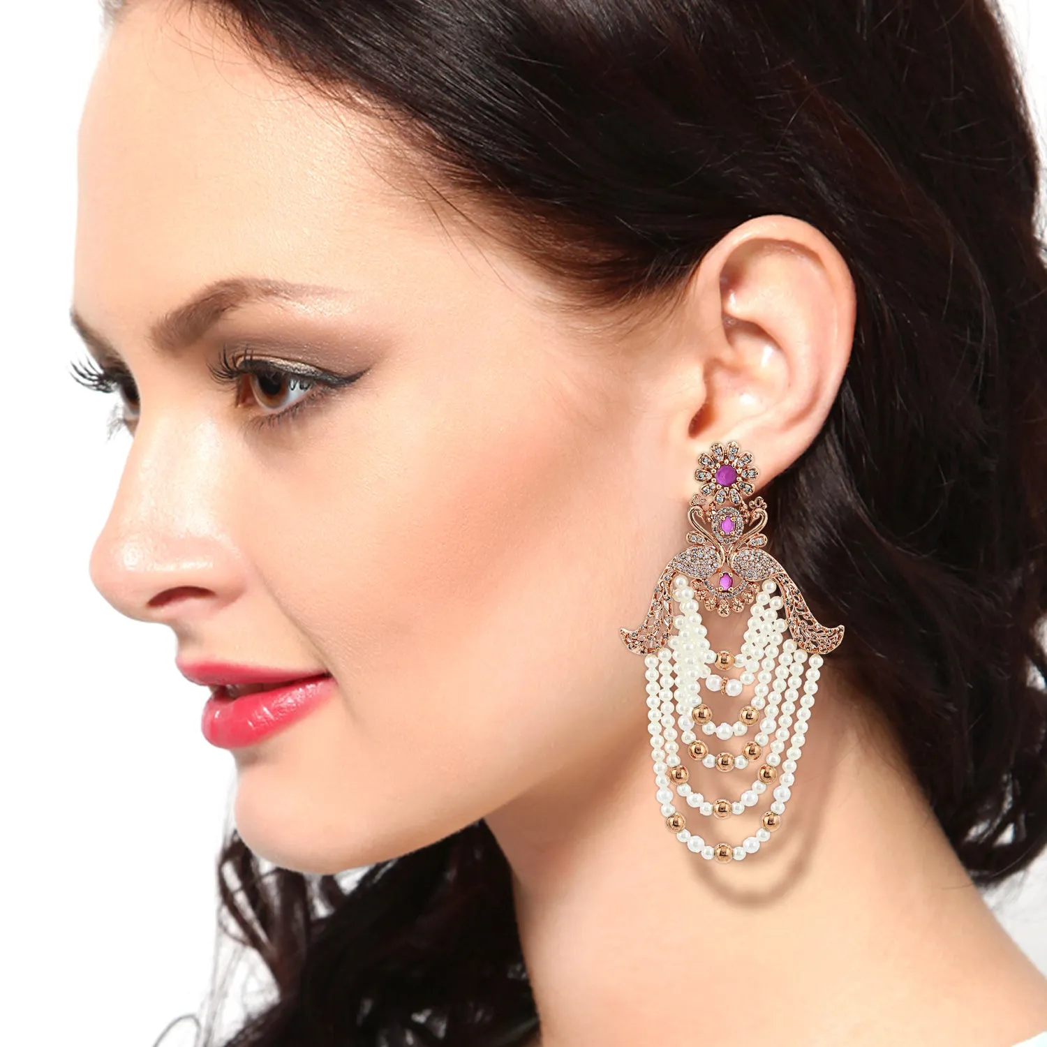 Estele - Rosegold Begum ChandBali Earrings
