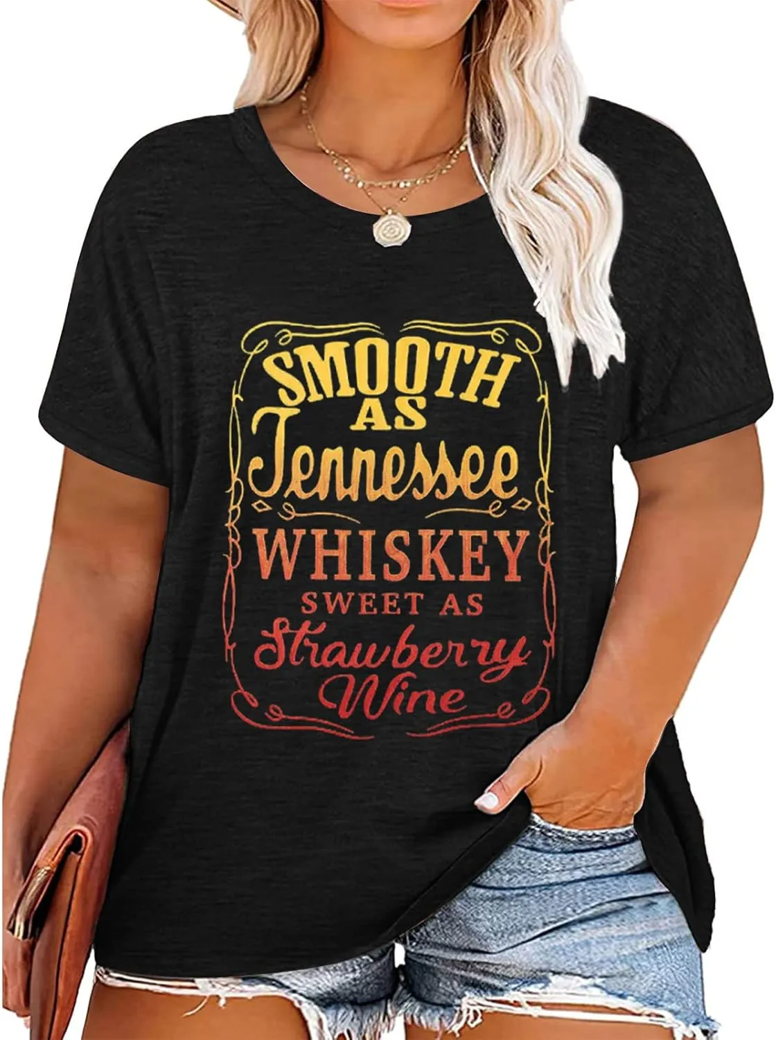 HDLTE Plus Size Womens Country Shirts Funny Western Graphic Tees Short Sleeve Flower Tops Blouses Casual Summer T-Shirt