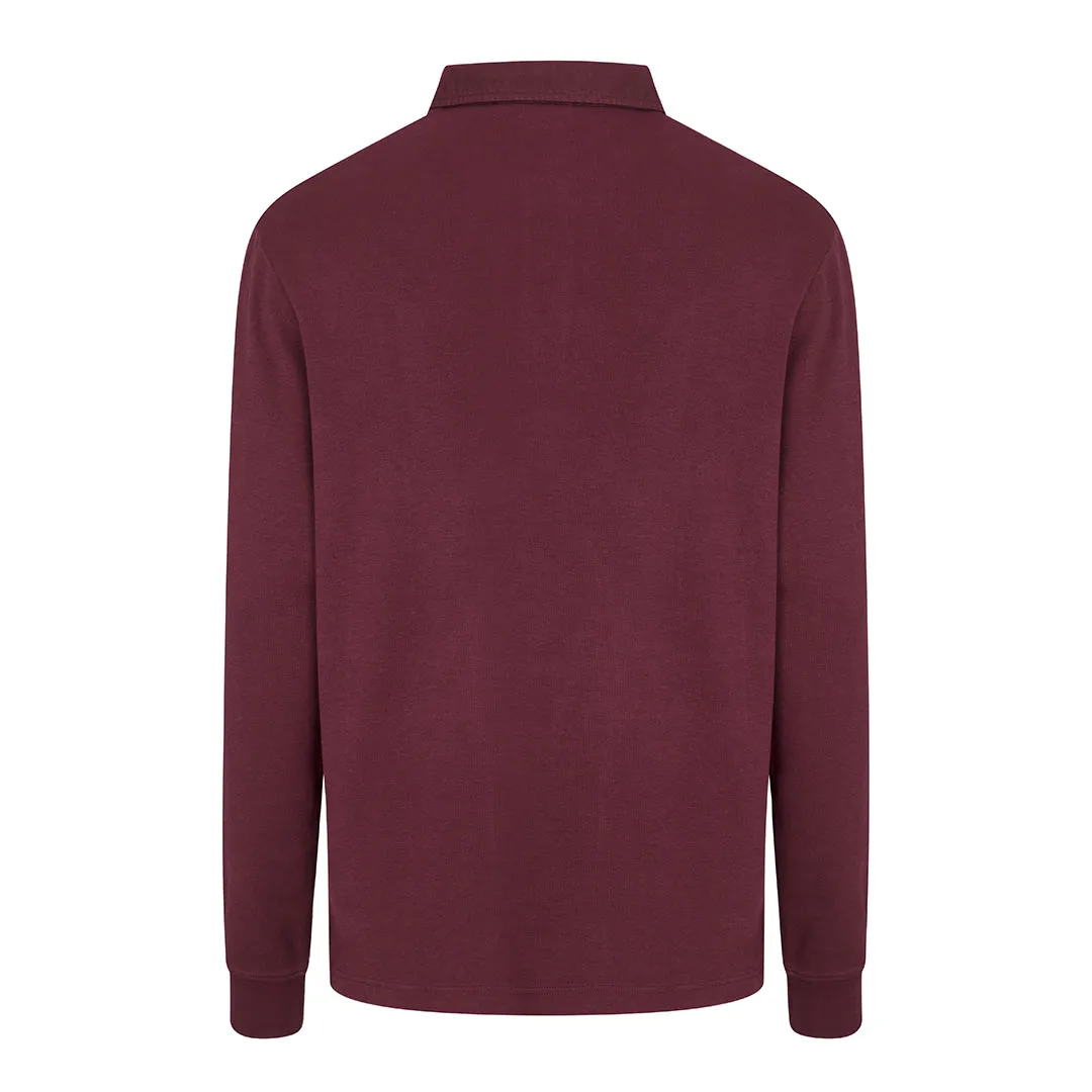 Heriot L/S Rugby Shirt - Merlot by Hoggs of Fife