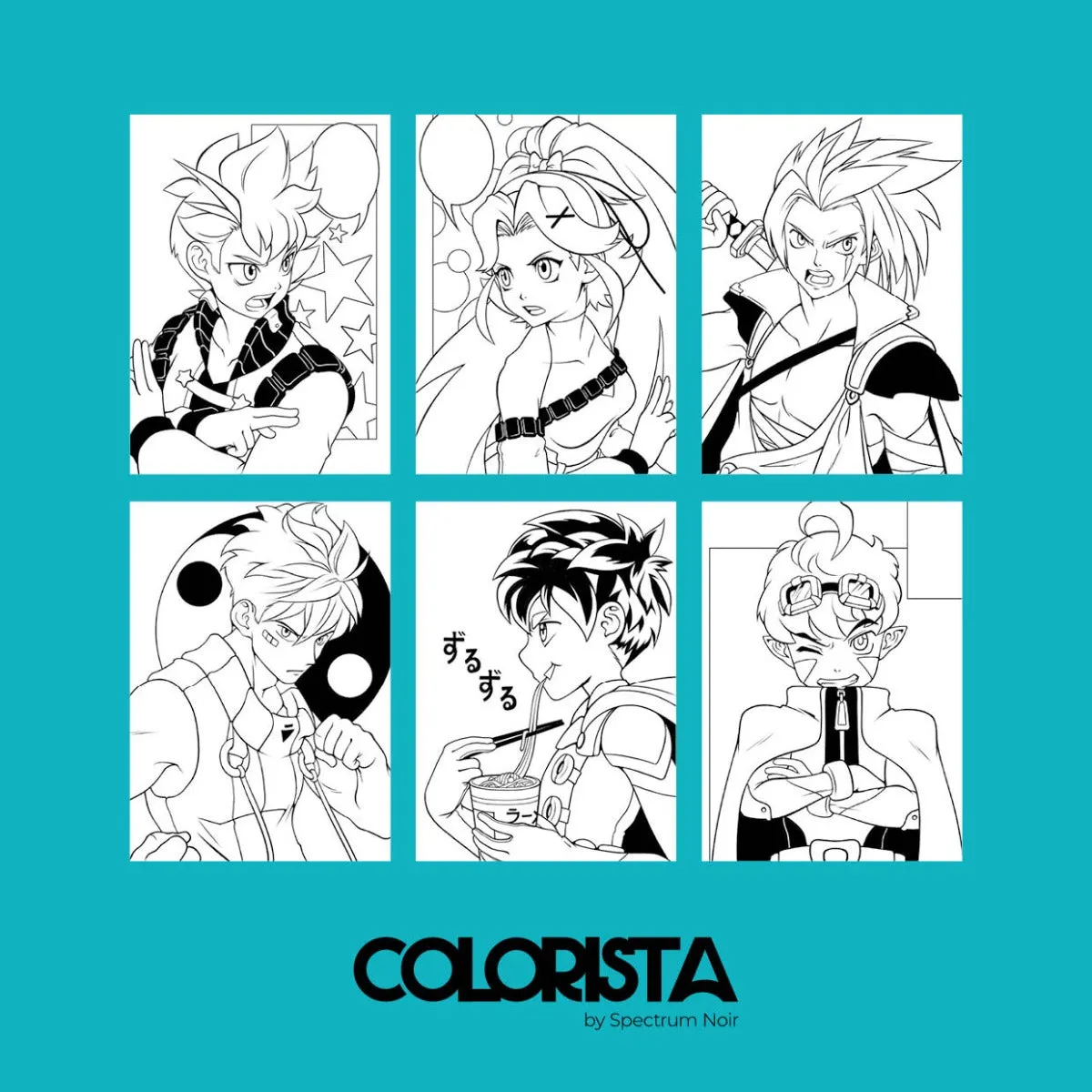 Heroes of Manga Colouring Kit with Pens and Pages - Colorista
