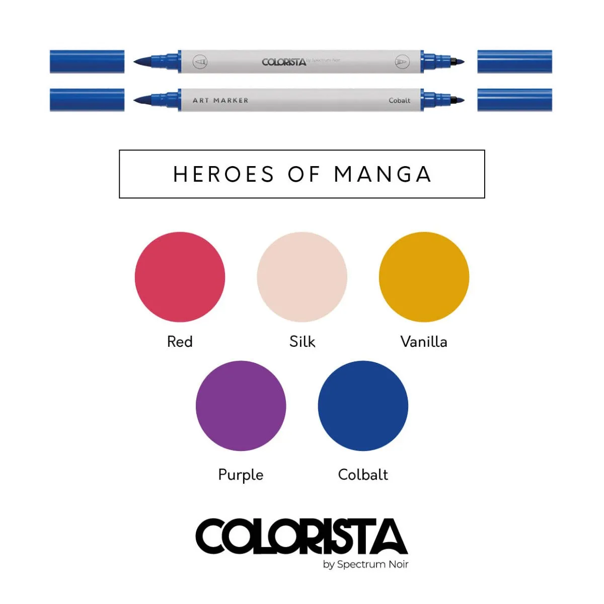 Heroes of Manga Colouring Kit with Pens and Pages - Colorista