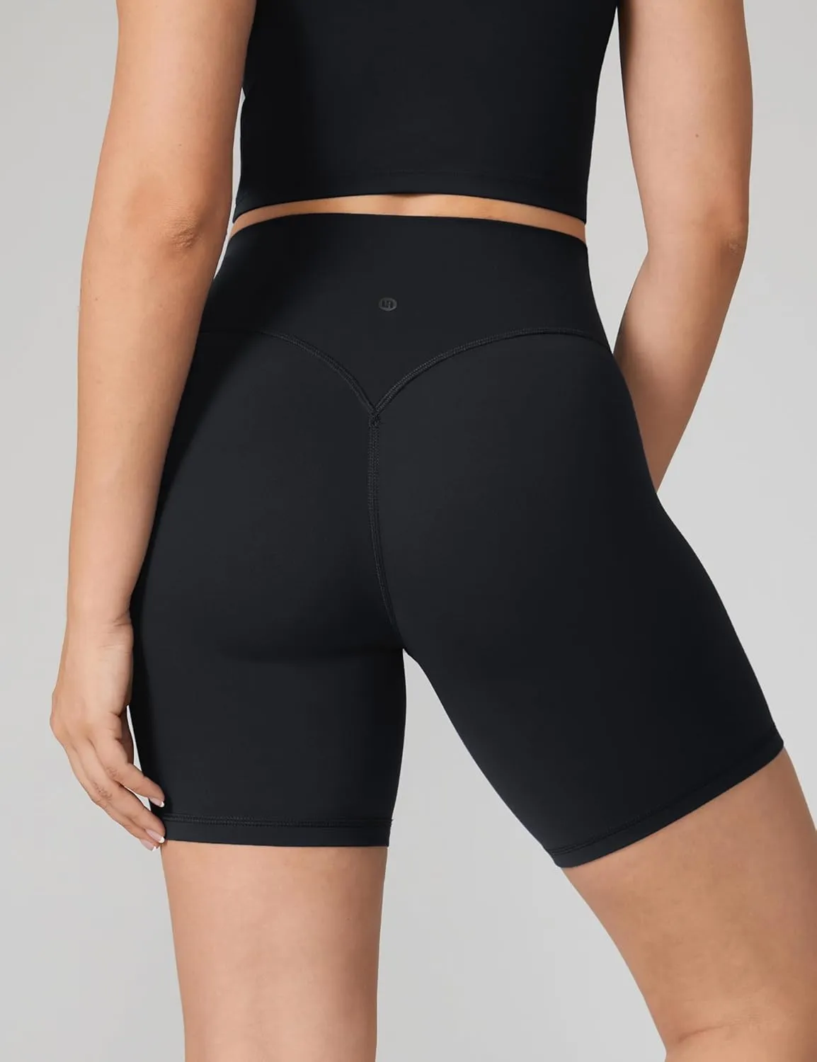 Hugcurve No Front Seam High Waisted Workout Biker Shorts for Women 6 Inches Tummy Control Buttery Soft Yoga Pants Gym