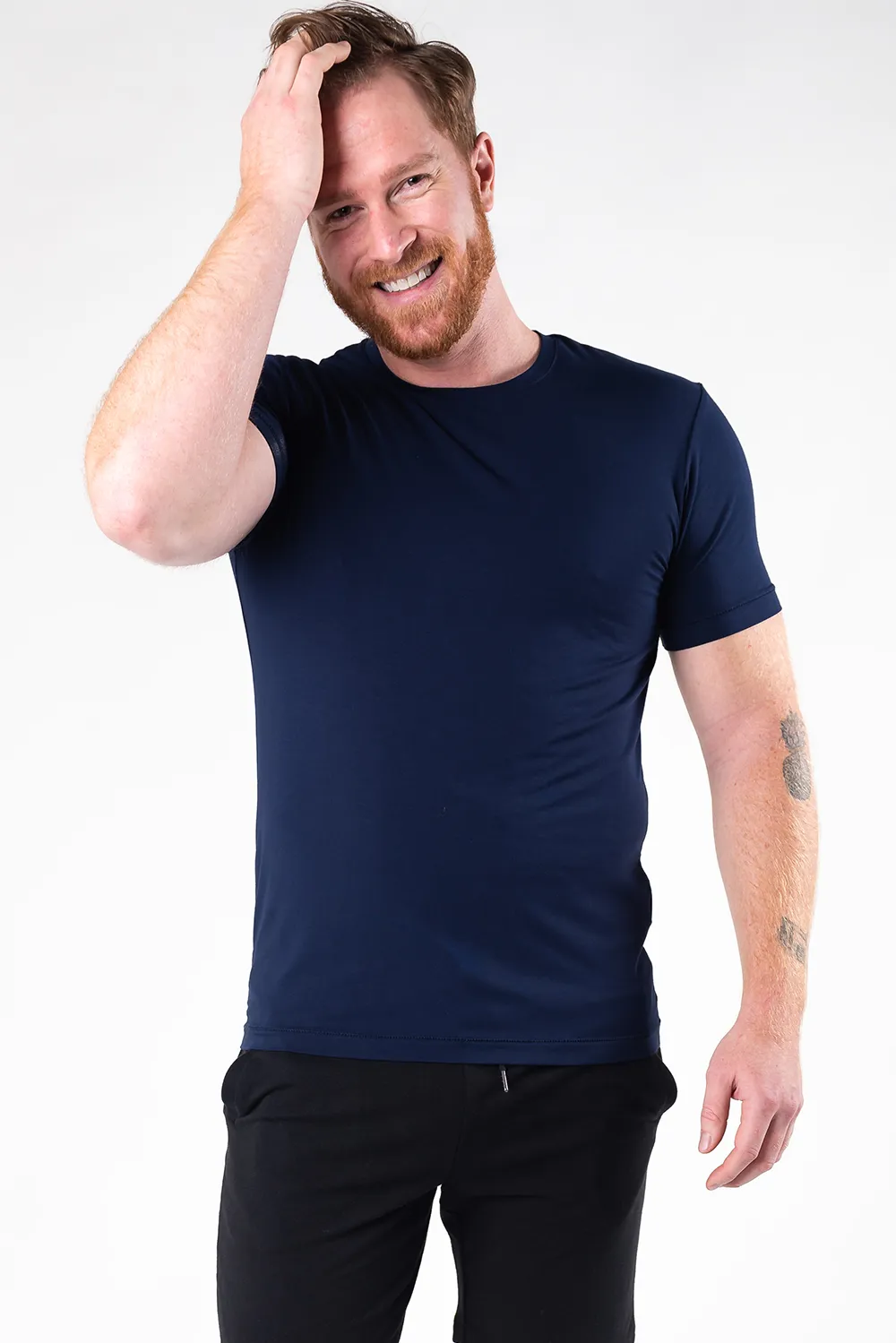 Lawrence Crew Neck Bamboo Tee - Ink