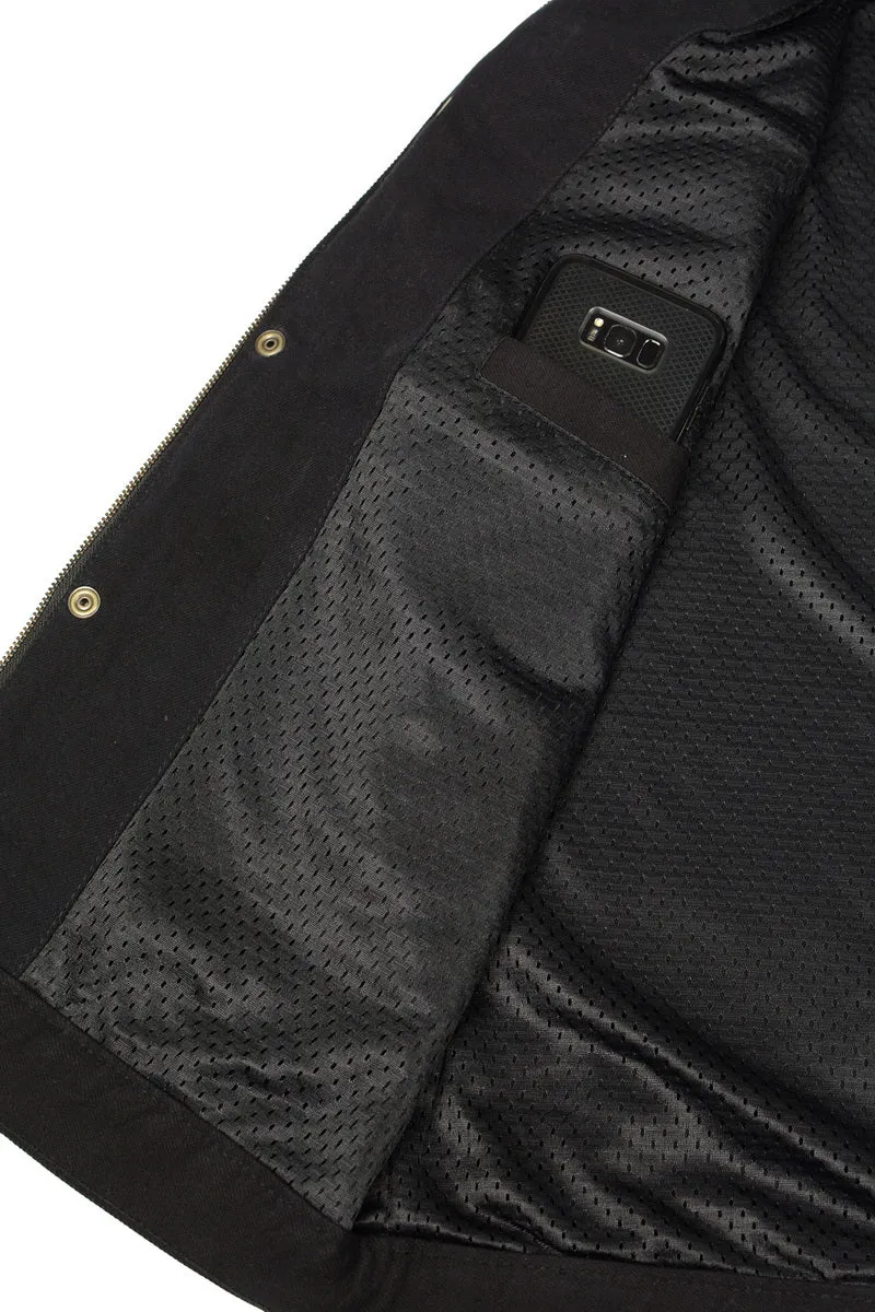 M Boss Motorcycle Apparel BOS13000 Men's Black Denim Club Style Vest