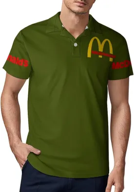 Men's Logo Polo T Shirt Short Sleeve T-Shirts for Men Teens Boys Round Neck Tshirt Merch Work Daily Clothes Uniform Tops