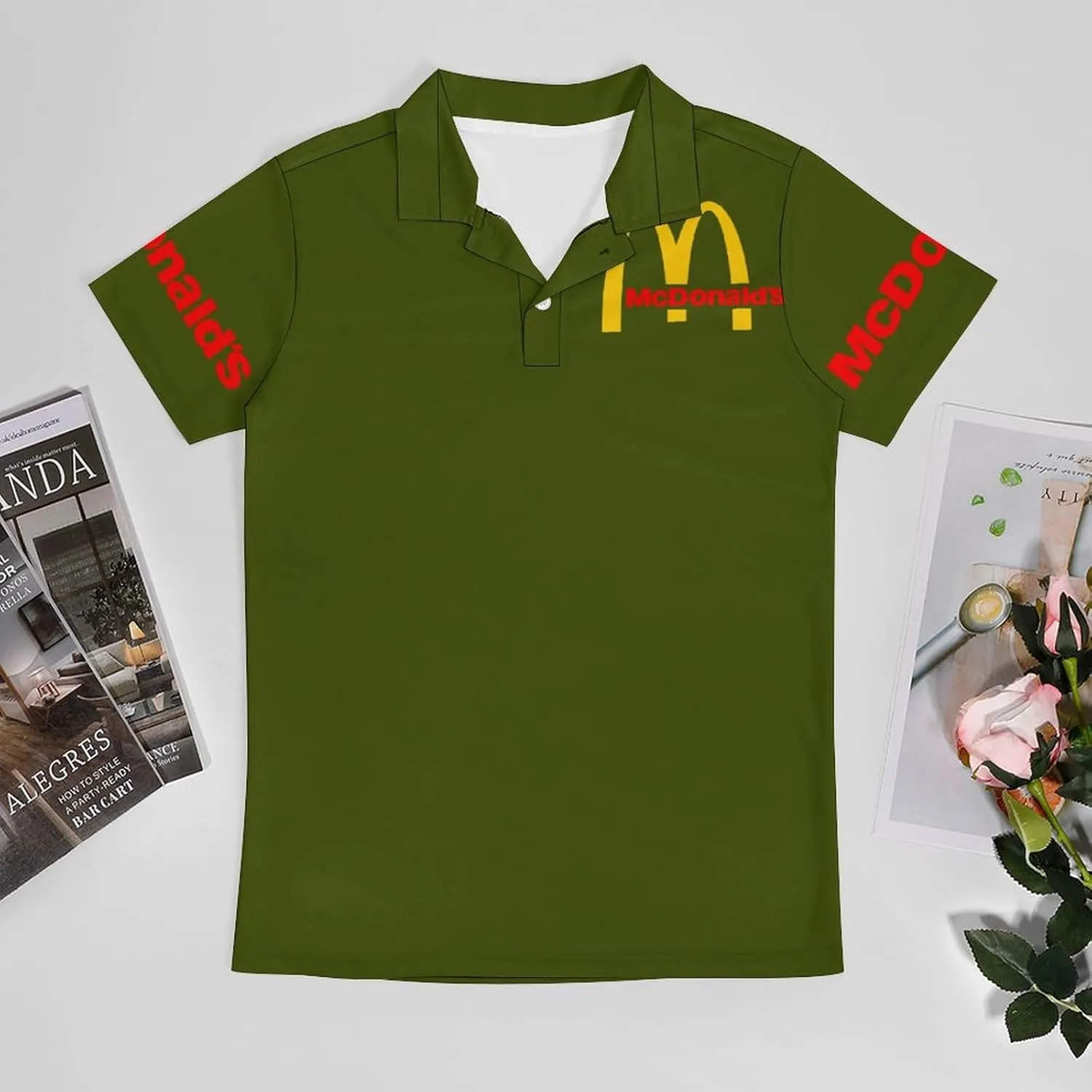 Men's Logo Polo T Shirt Short Sleeve T-Shirts for Men Teens Boys Round Neck Tshirt Merch Work Daily Clothes Uniform Tops