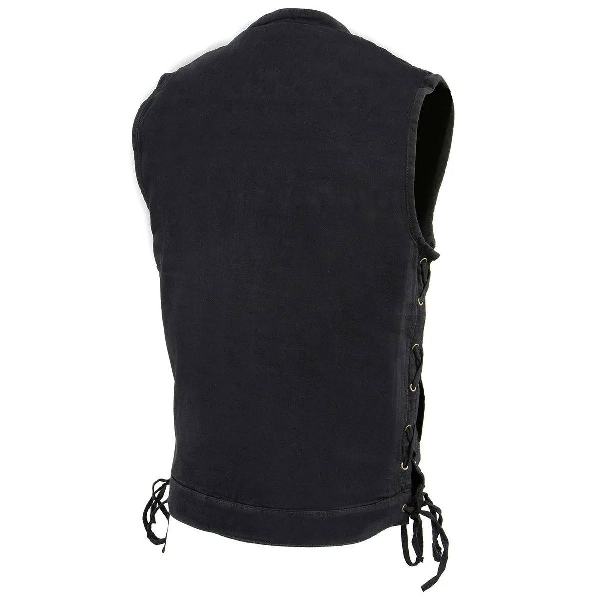 Milwaukee Leather MDM3002 Men's ‘Covert’ Black Denim Club Style Vest