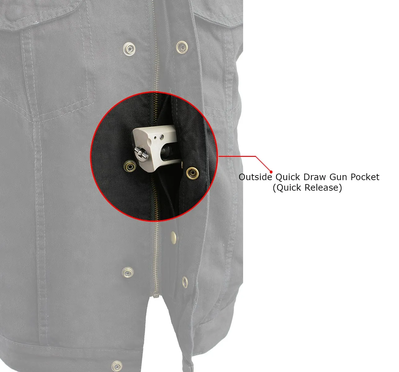 Milwaukee Leather MDM3002 Men's ‘Covert’ Black Denim Club Style Vest
