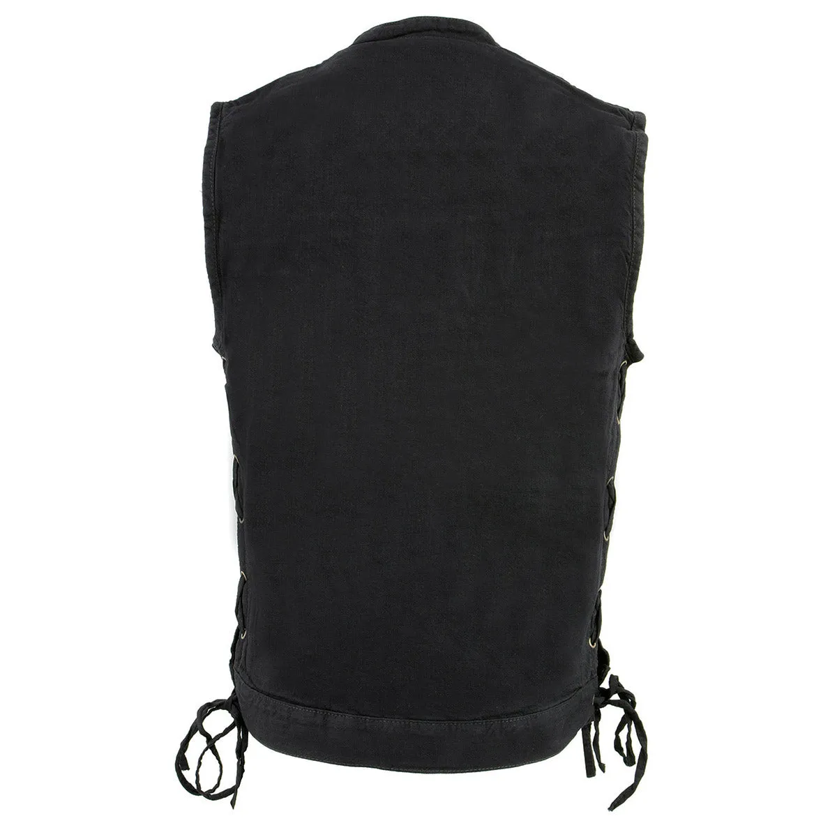Milwaukee Leather MDM3002 Men's ‘Covert’ Black Denim Club Style Vest