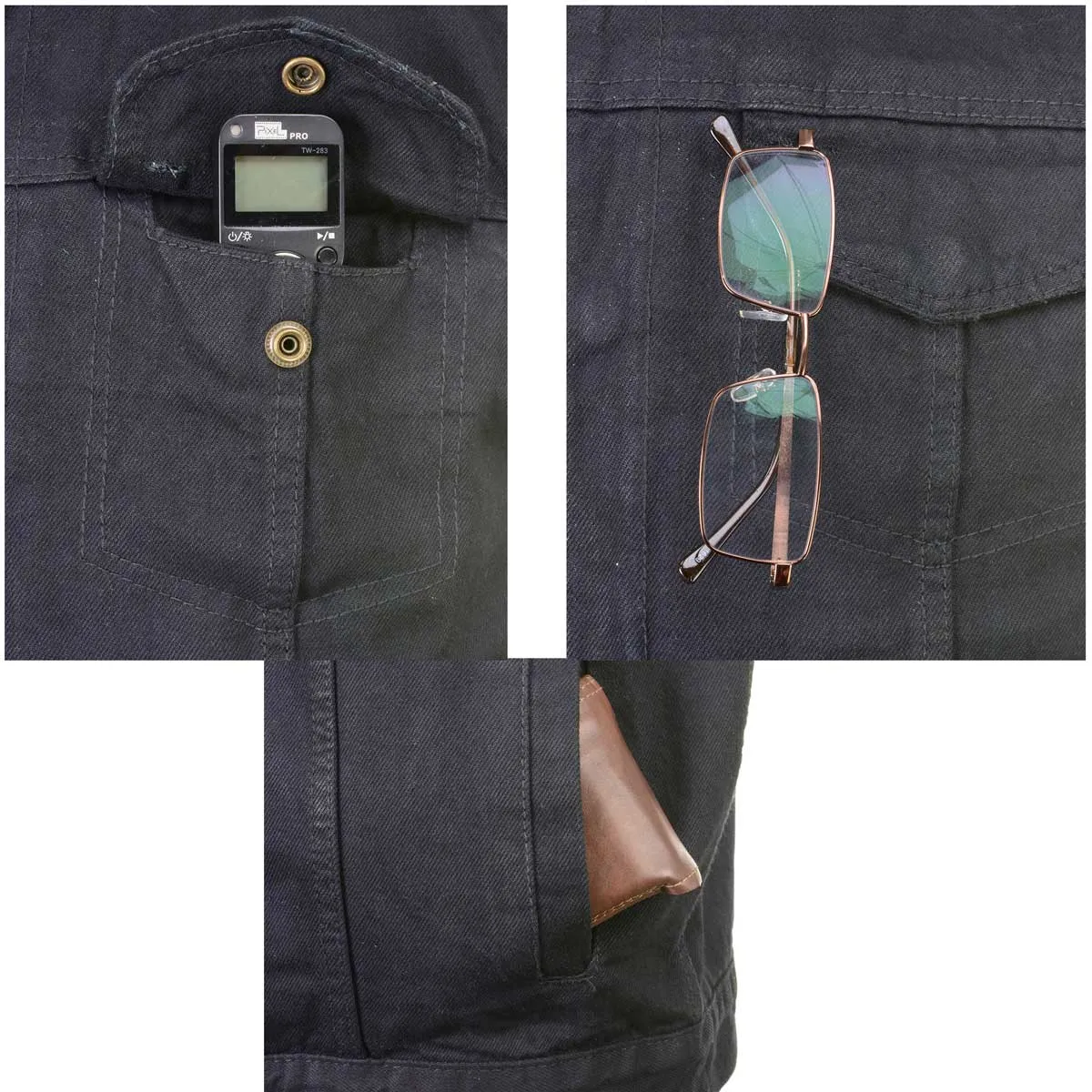 Milwaukee Leather MDM3015 Men's 'Rustic' Black Denim Motorcycle Riding