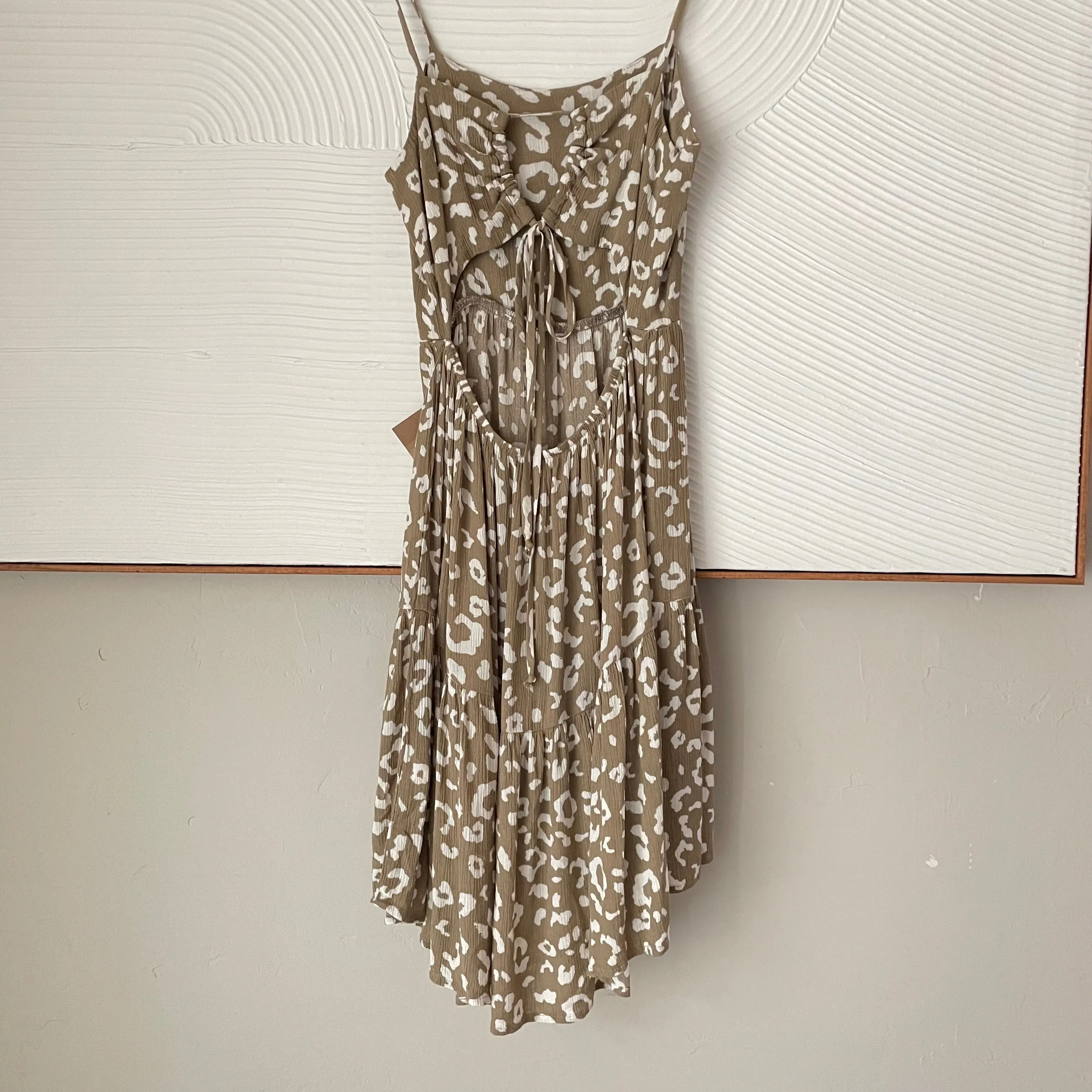 Mocha Leopard Open Back Dress